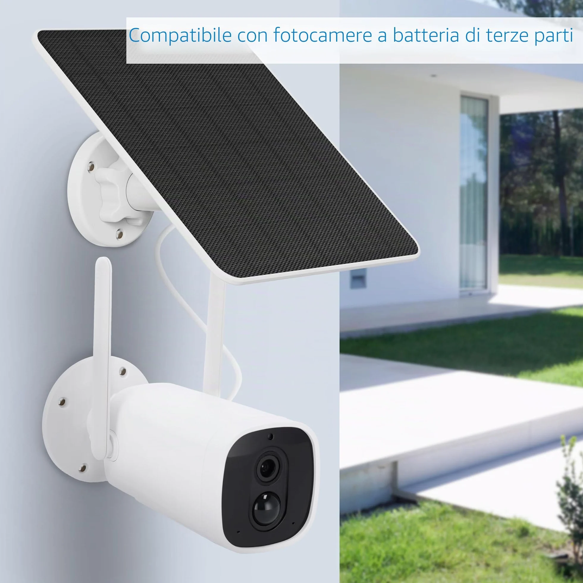 NIVIAN Panel Solar 9W para Cámaras de Seguridad IP USB-C