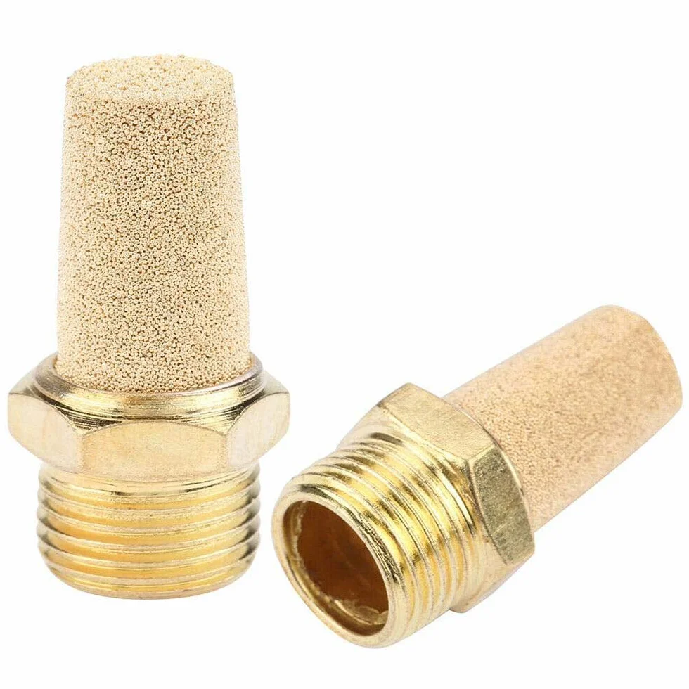 Silenziatore pneumatico 1/4" BSP filettatura maschio ottone regolatore flusso d'aria confezione da 2