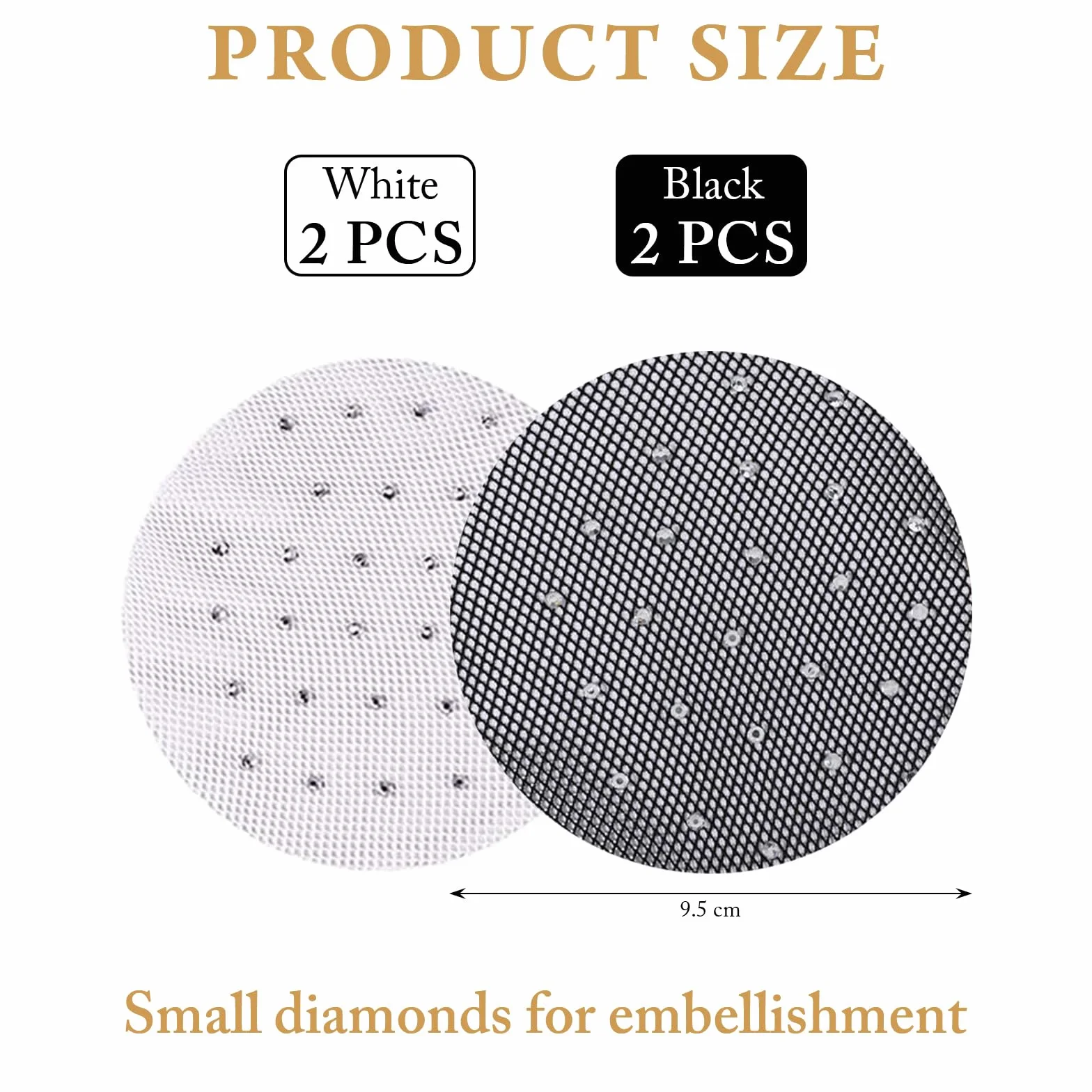 Aililong 4 Pezzi Hairnet Bun - 2 Nero + 2 Bianco con Strass, Elastico, per Balletto
