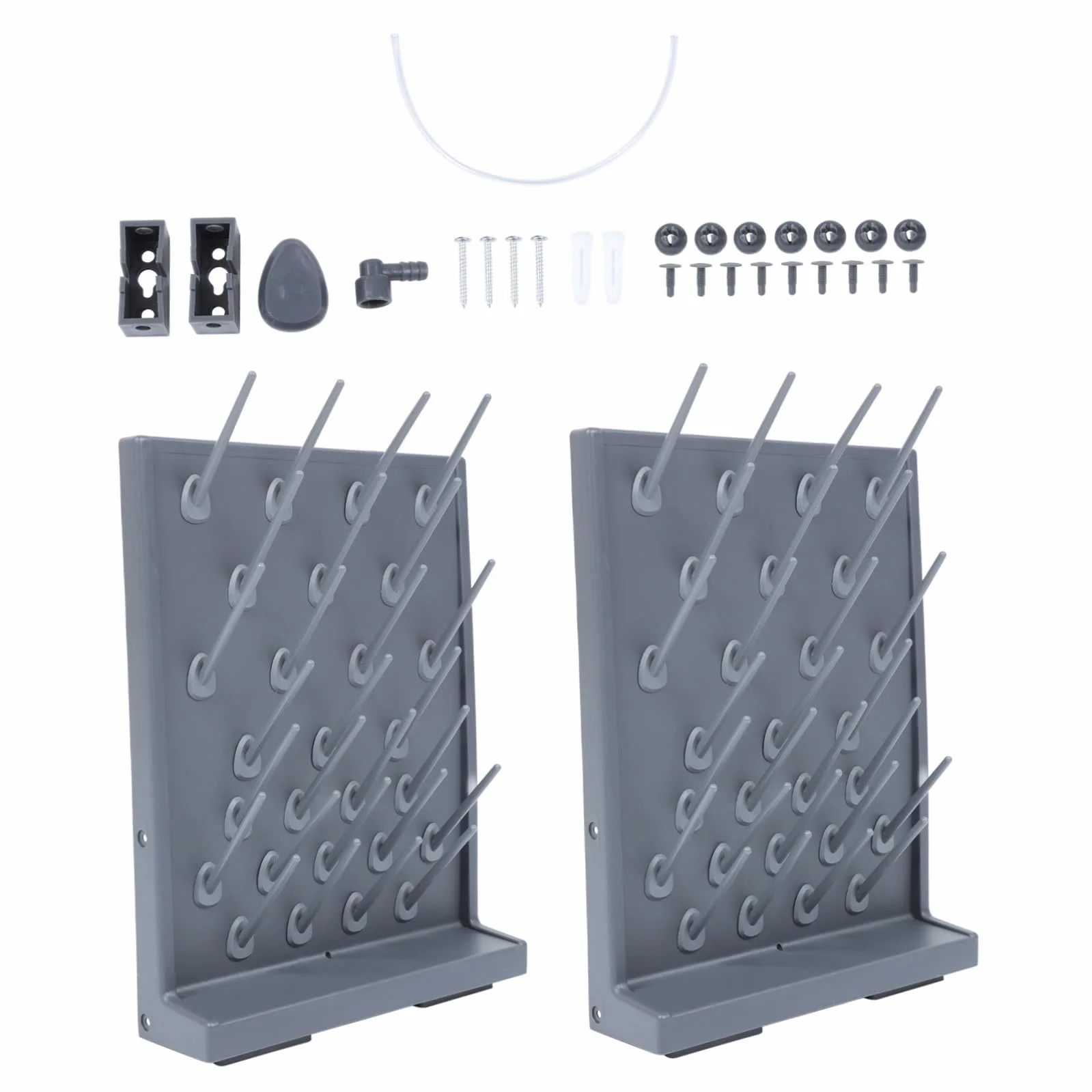 Cabilock Stendino da Laboratorio in Plastica PP 2 pezzi Portasciugatura per Provette con Supporti Rack Scolavetreria