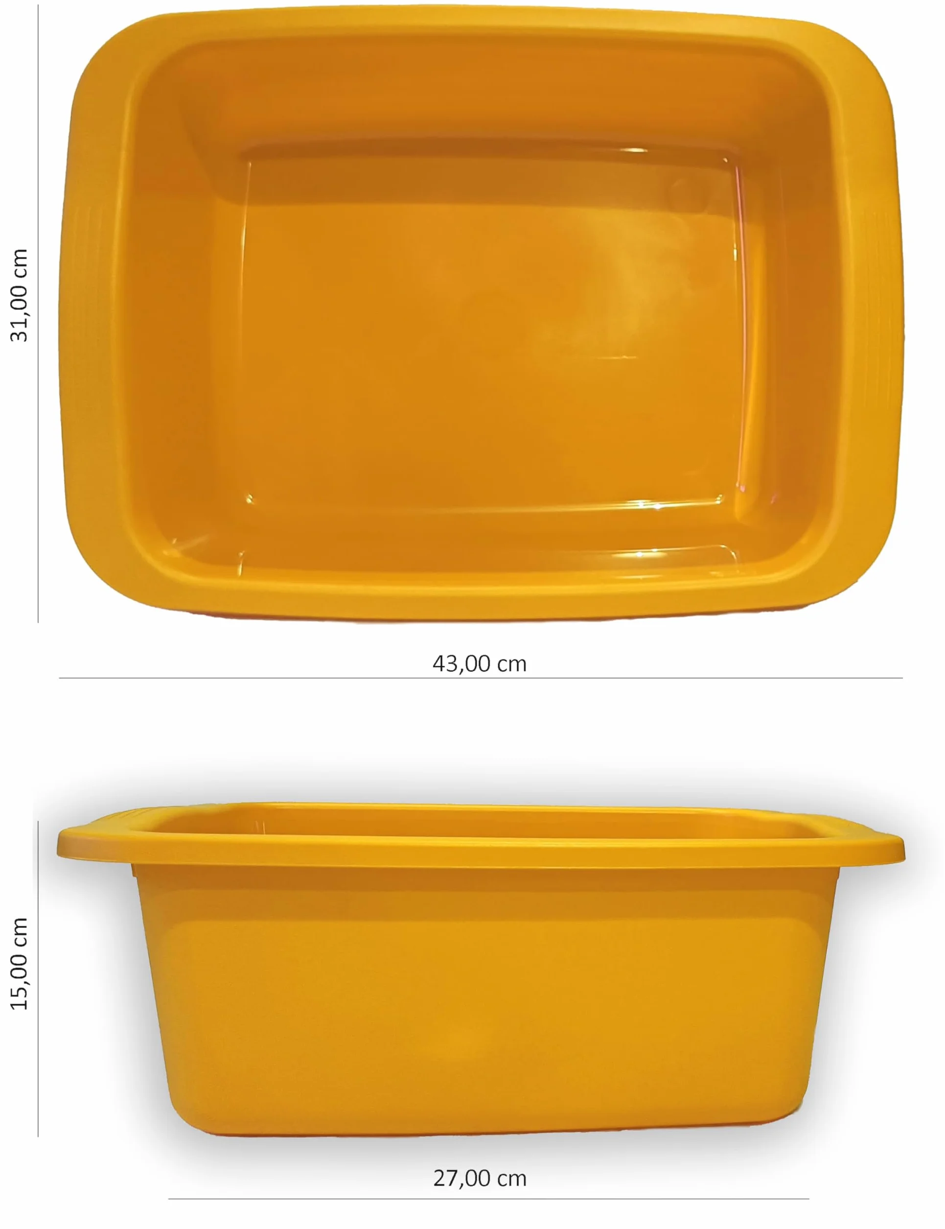 Macchiavelli catino rettangolare giallo 10L plastica vaschetta multiuso 42x31x15,5 cm