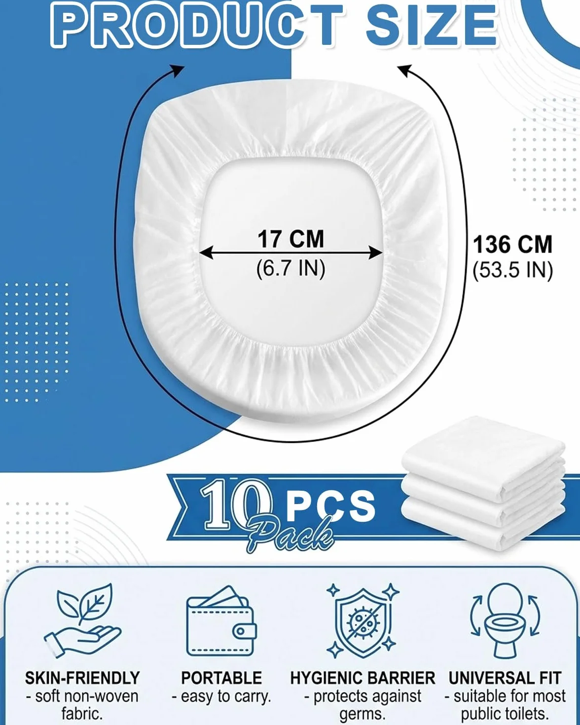 Copriwater USA e Getta Biodegradabili Impermeabili, Copri Tazza WC Monouso per Viaggi Campeggio