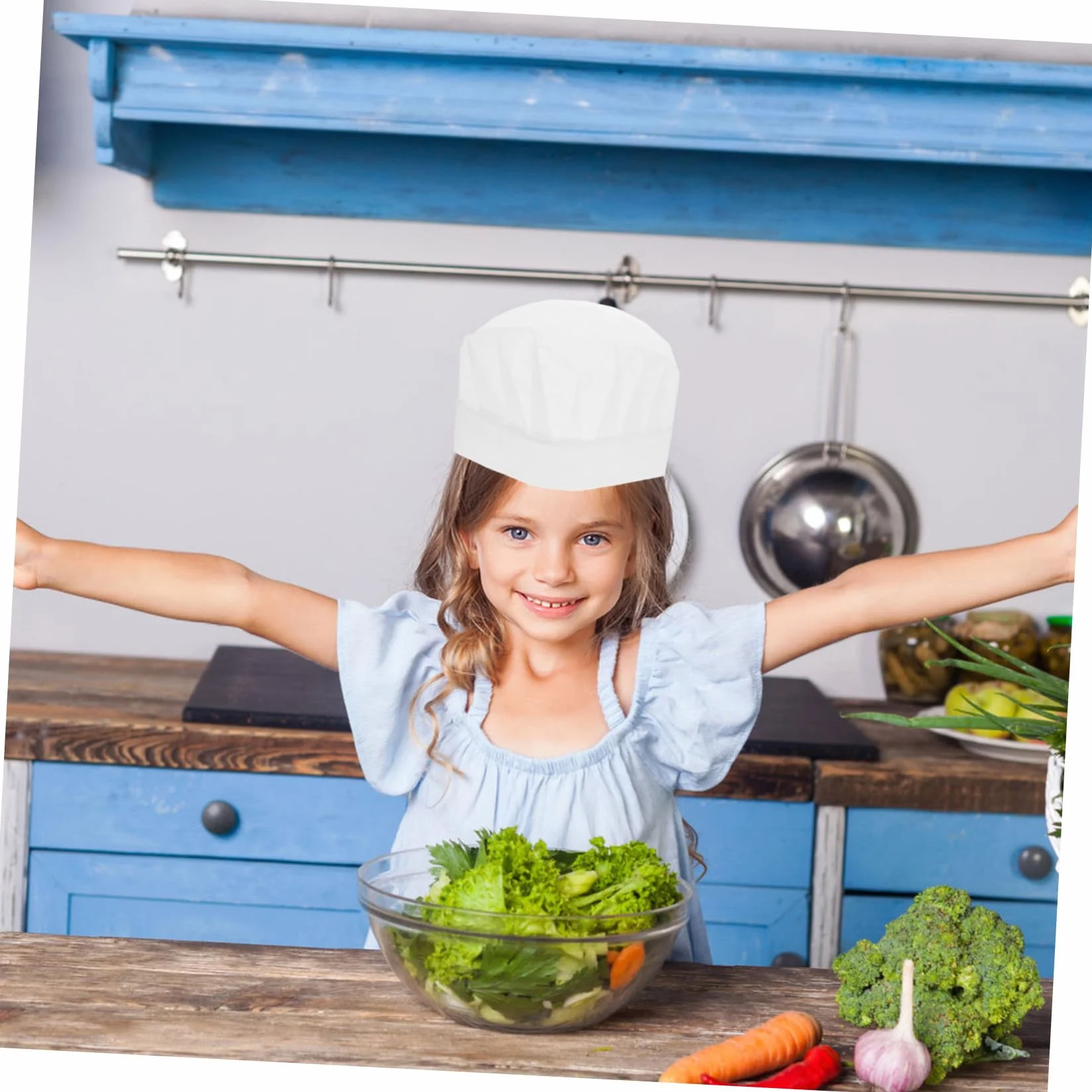 LIFKOME 20 Pezzi Cappello Cuoco Bambino Monouso Non Tessuto Bianco