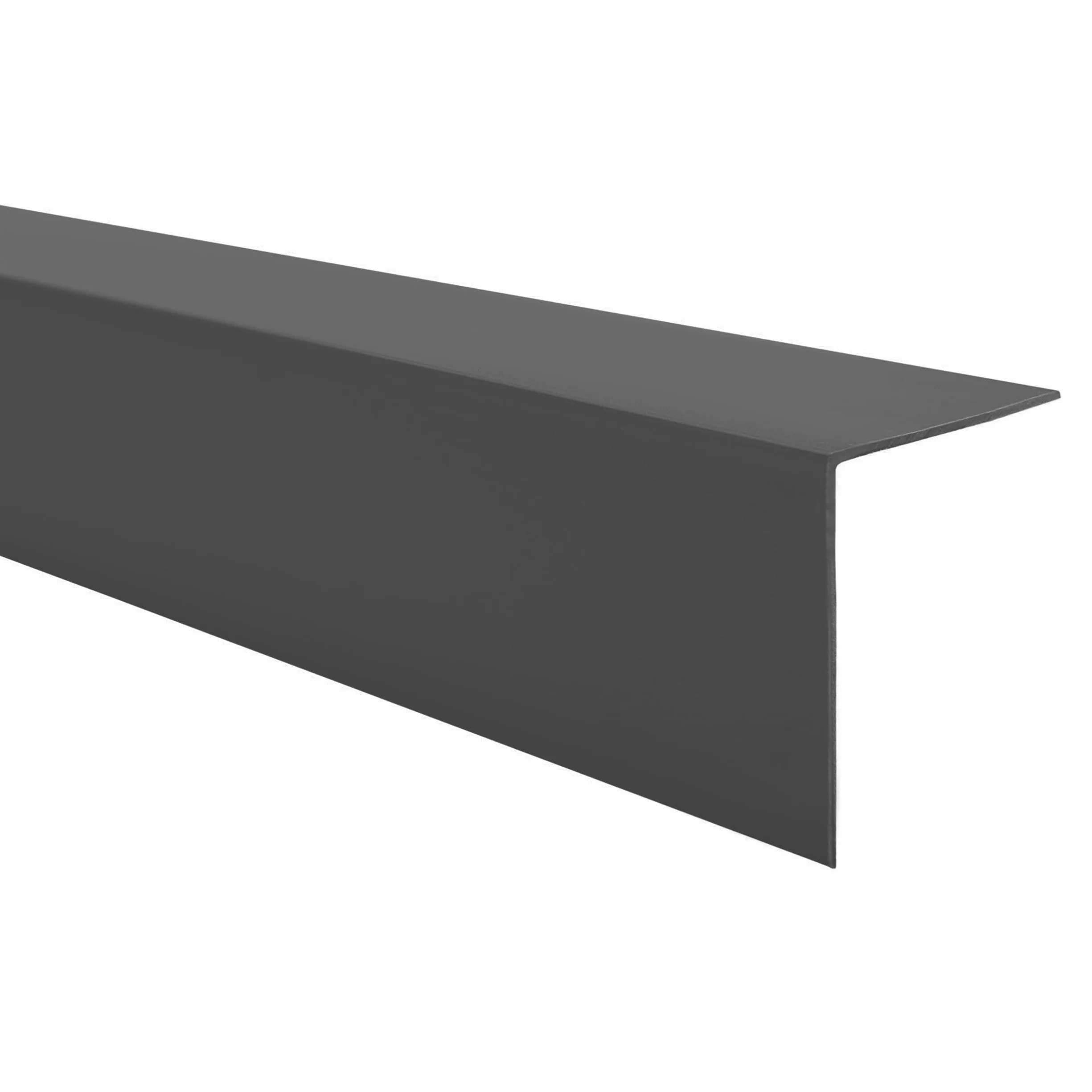 QUEST Profilo Angolare in PVC Rigido Autoadesivo 15x15mm 100cm Grigio Scuro