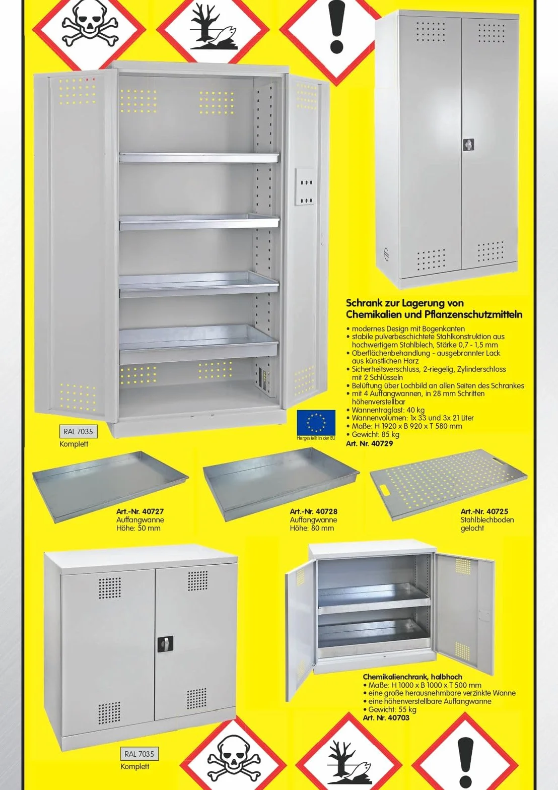 ADB Armadio per prodotti chimici 1000 x 1000 x 500 mm