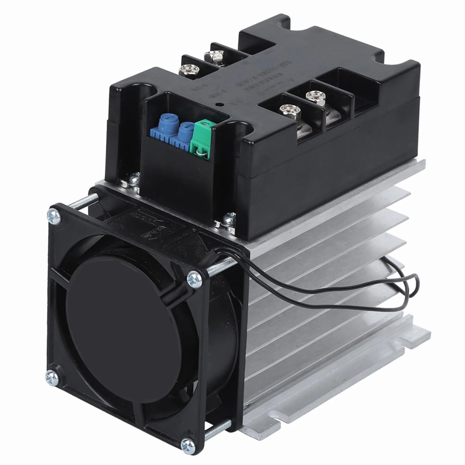 SSR-100WA-R (4KW) Scheda di Avviamento del Motore, Motorino di Avviamento Dolce Monofase a 2 Fasi Accessorio di Controllo Industriale Inferiore in Ottone per Pompa Dell'acqua(Modulo + radiatore)