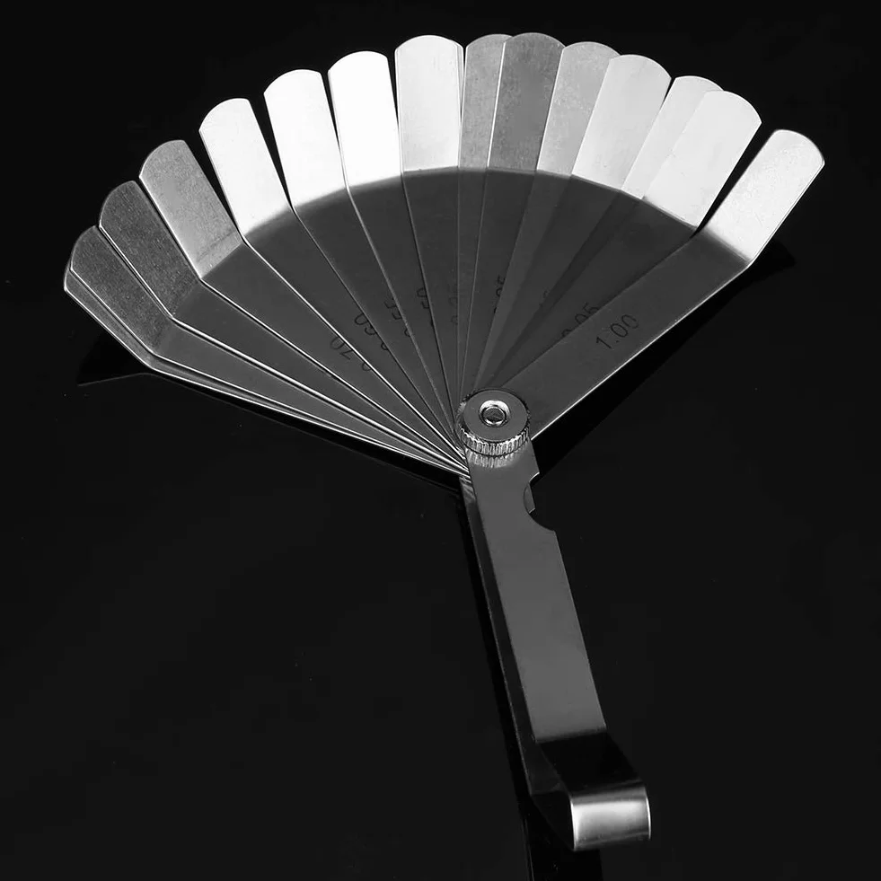 Misuratore di Spessimetro Curvo 16 Lamine 0,05-1,00 mm Strumento per Saldatura Acciaio Inossidabile