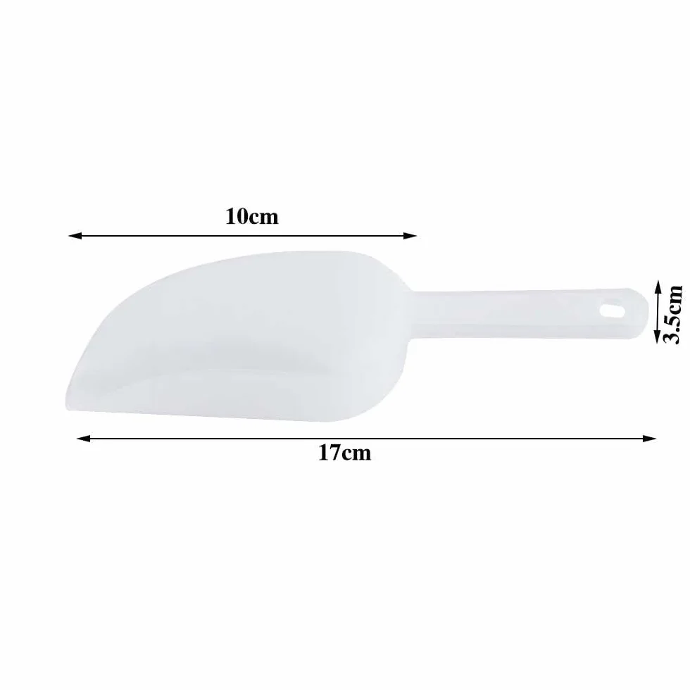 Set di 3 palette dosatrice in plastica trasparente per vaschette per cubetti di ghiaccio, farina, caramelle, dolci, cereali, dessert