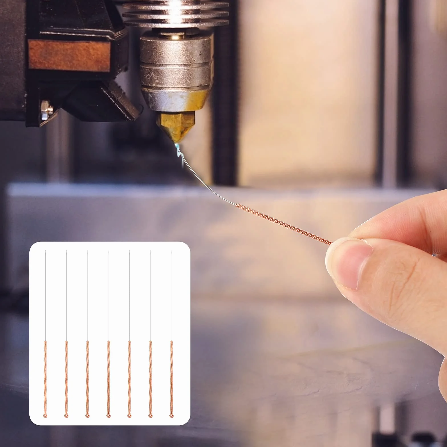 20 Pz Aghi Per Pulizia Ugelli 0.4mm Accessori Per Aghi Per Stampante 3D Strumento Per Pulizia Ugelli in Acciaio Inossidabile Per MK8 E3D MK10, Oro
