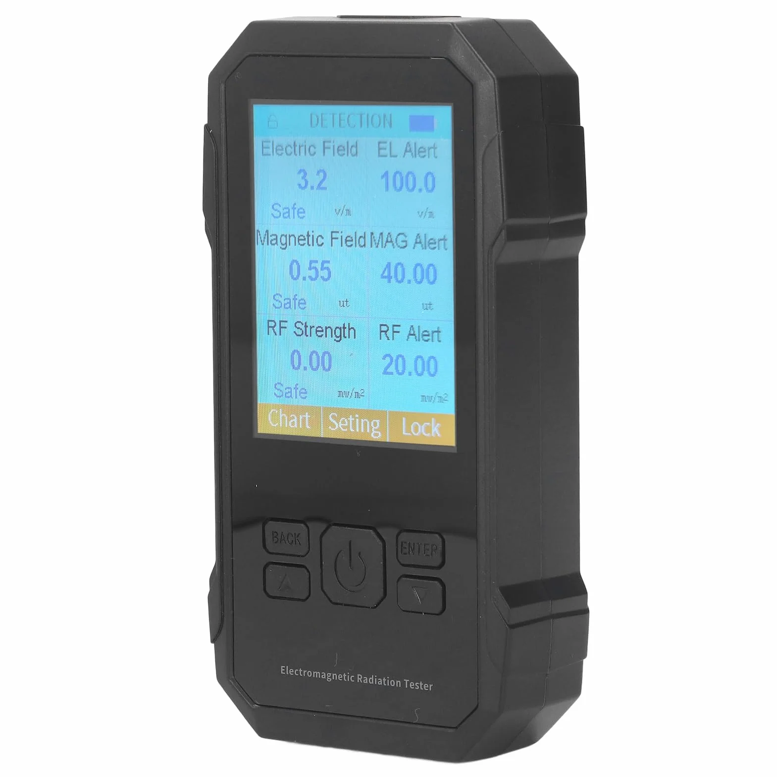 Misuratore EMF Misuratore GQ Avanzato Ricaricabile 3 in 1 con Rilevamento 5G, Registratore Dati, Analizzatore di Spettro per Casa, Ufficio, Fabbrica (BLACK)