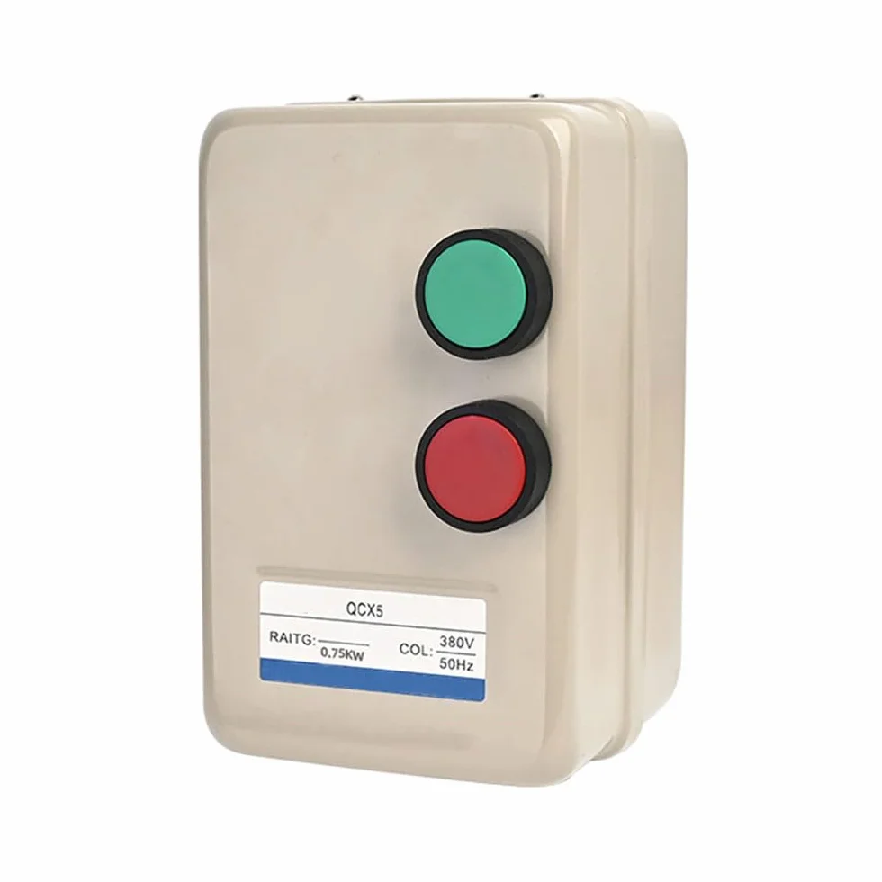 Motore elettrico magnetico, avviamento elettrico a 3 fasi, scatola interruttore di avviamento universale per compressore d'aria, pompa, motore industriale - 380 V 0,75 KW 2,4 A