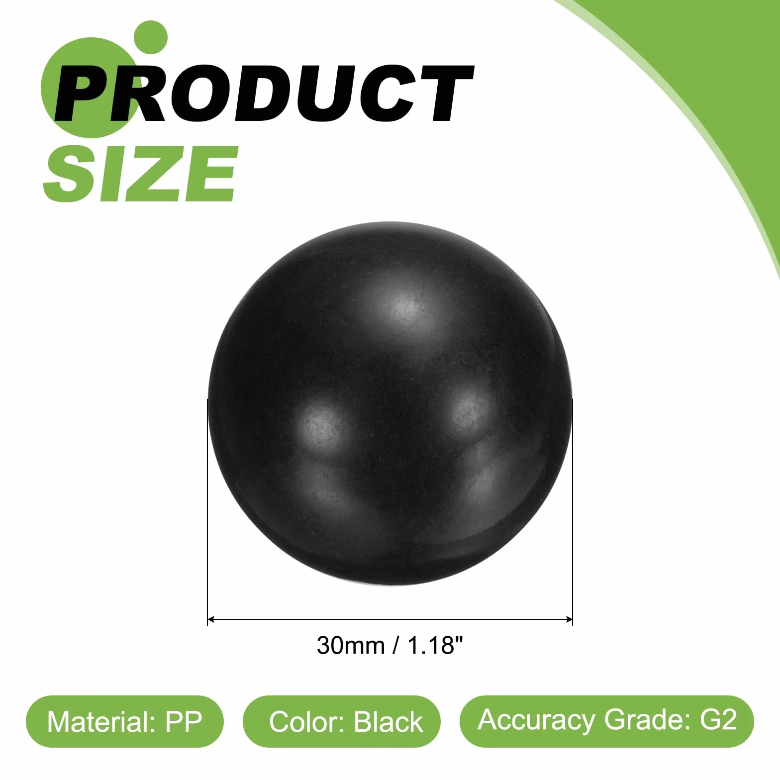 sourcing map 4 sfere per cuscinetti in plastica PP 30 mm G2 precisione nero