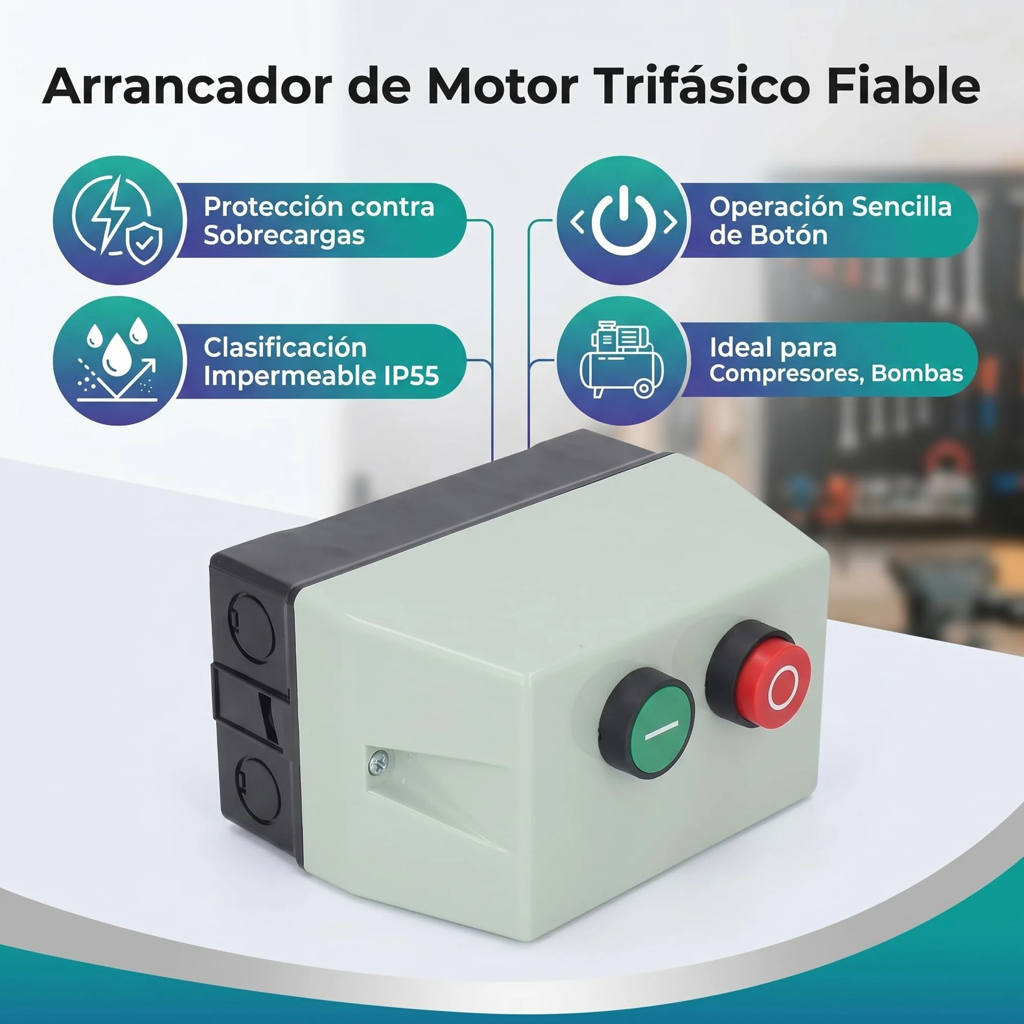 Interruttore Monofase Avviamento Motore Elettrico Magnetico IP55 Protezione Motore Impermeabile Scatola Interruttore Magnetica Monofase 220 230 V 3 Fasi 380 400 V