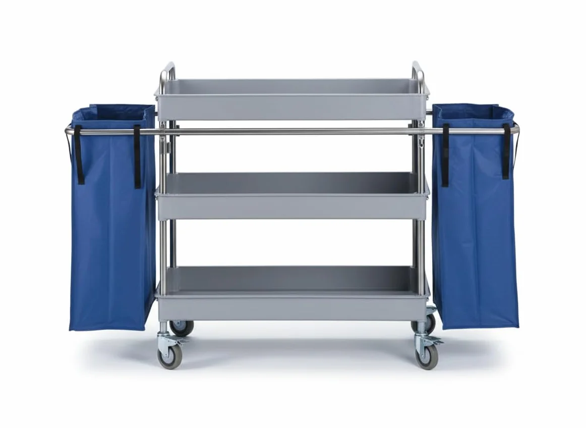Jofel AL50150 carrello metallico, 3 cassetti grandi e 2 sacchetti da 75 l, in acciaio INOX AISI 304