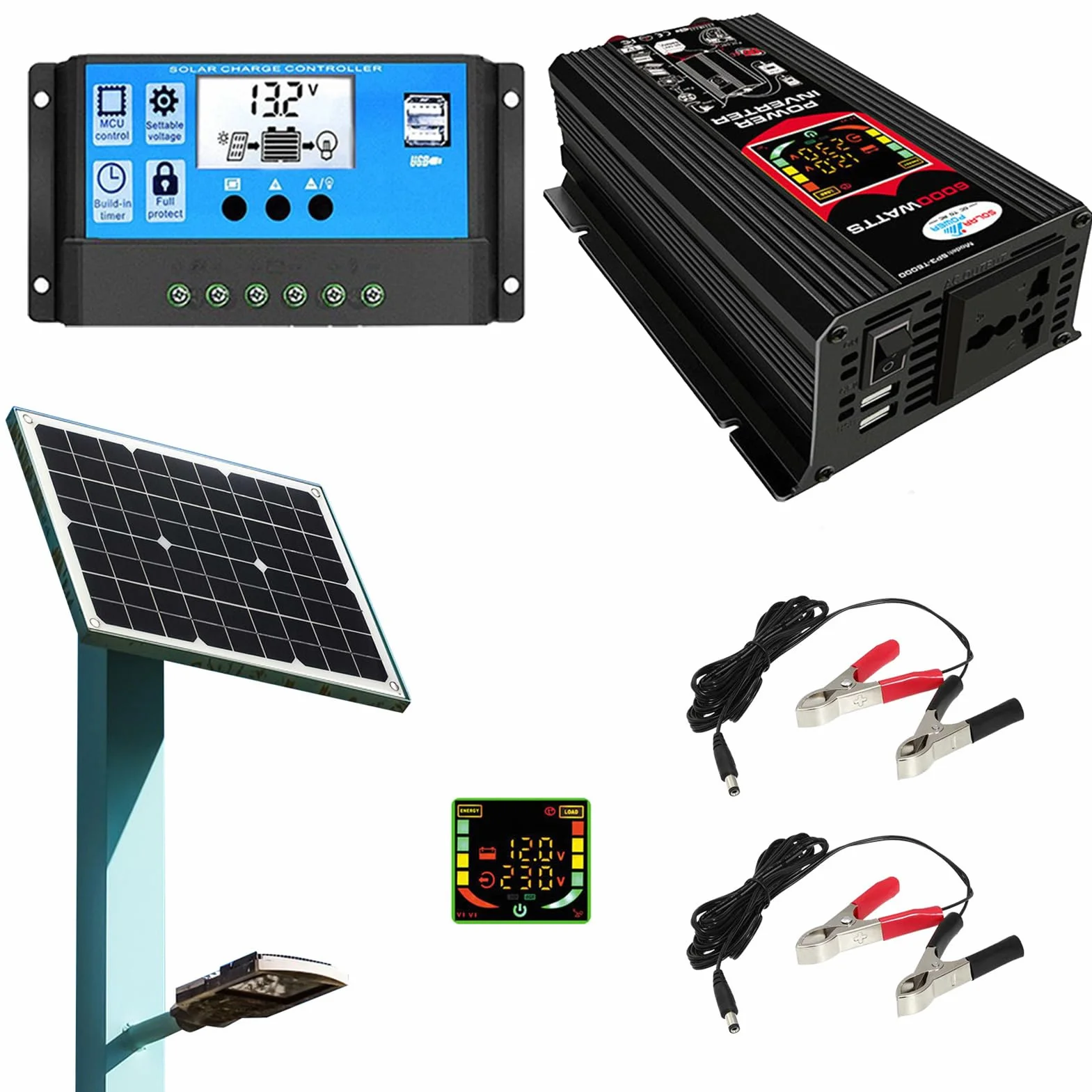Kit sistemaa solare, sistemaa solare da 6000W, Kit pannello solare completo Kit pannello solare da 18W Kit sistemaa di energia solare sistemaa di pannelli solari 12V per viaggi in campeggio Kit pannel