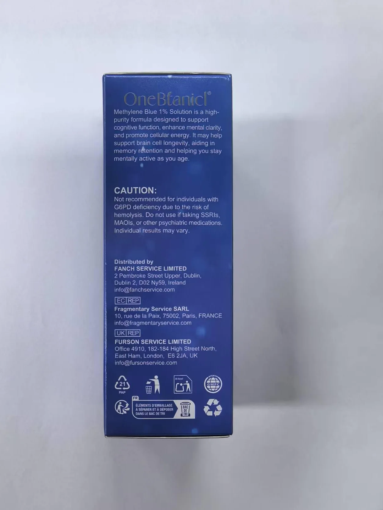 Methylene Blue 1% 60ml con Vitamina C & Stevia, Purezza Ultra Elevata, Testato in Laboratorio