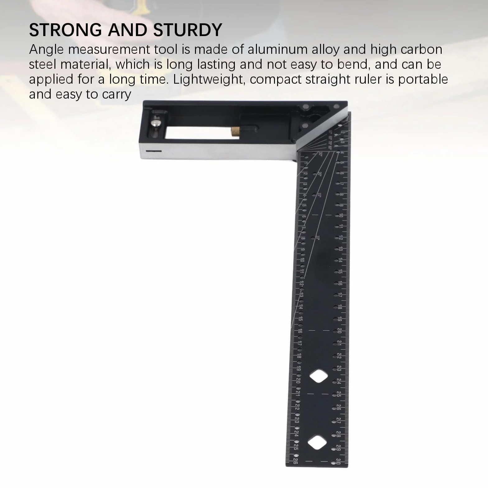 Righello di misurazione multiangolo professionale, righello ad angolo retto combinato universale da 45 a 90 gradi, strumento di misurazione accurato con tracciatore in acciaio