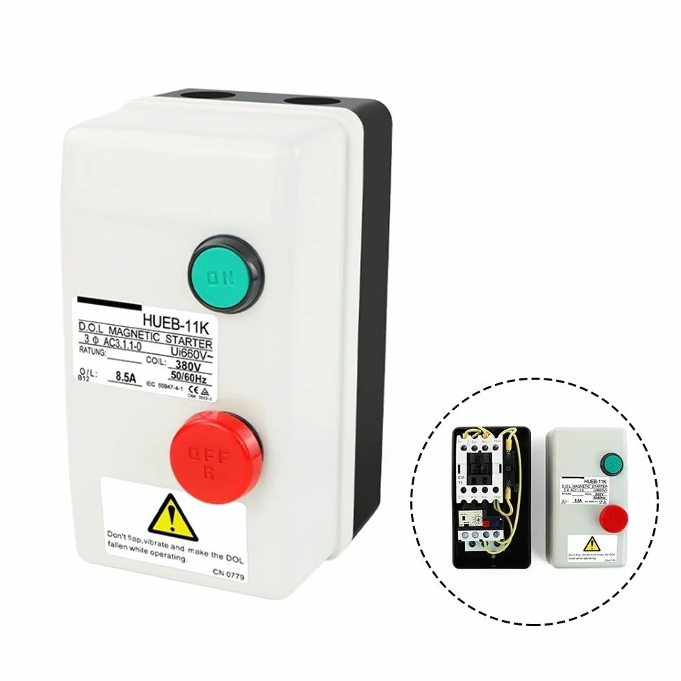 Interruttore di Avviamento Motore Elettrico Magnetico 380V 3 Fasi con Protezione da Sovraccarico e Impermeabile IP55 per l'Uso in Motore e per Sistemi di Compressore (12,5-18A)