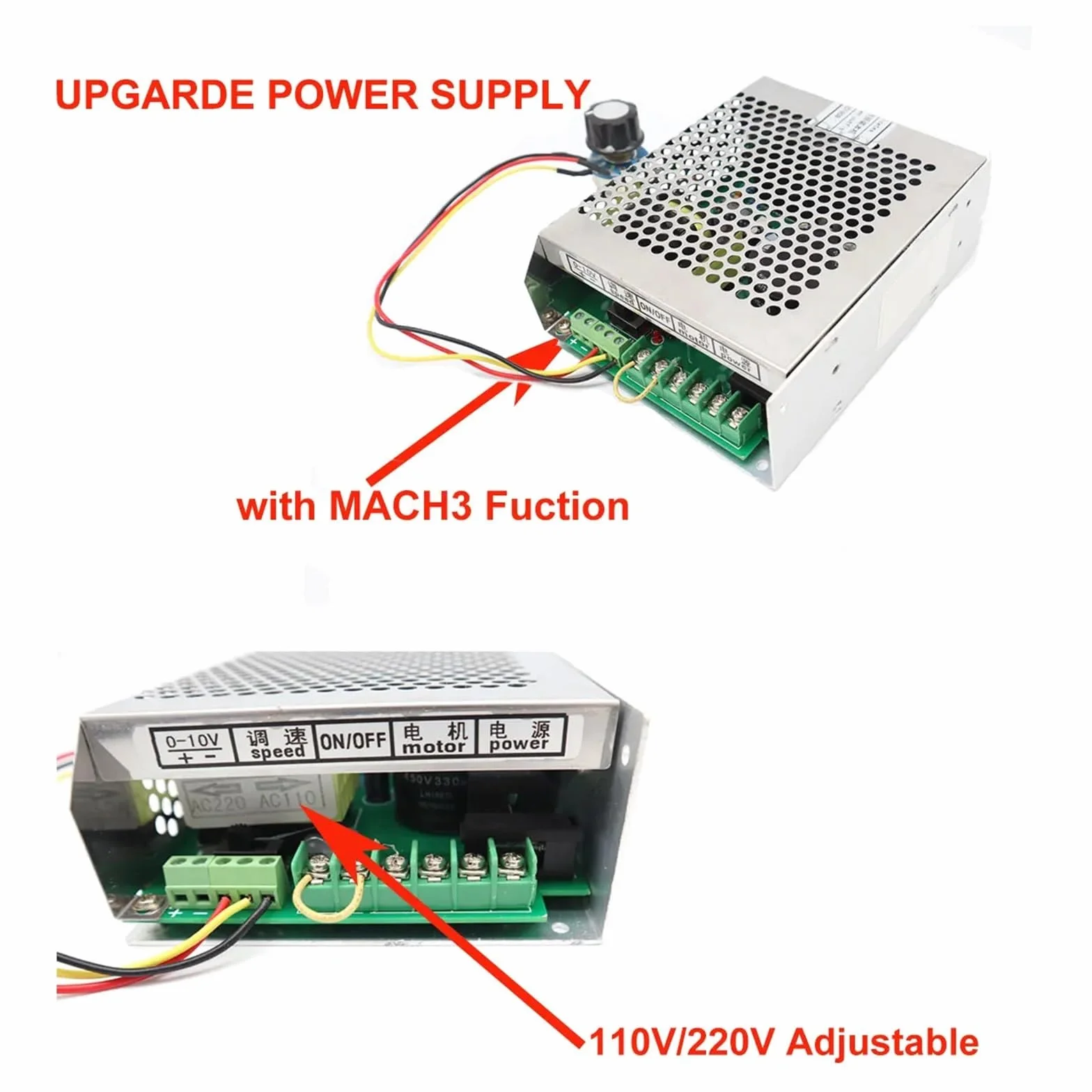 Motore Mandrino CNC 800W ER16 Raffreddato ad Aria 20000RPM con Regolatore di Velocità