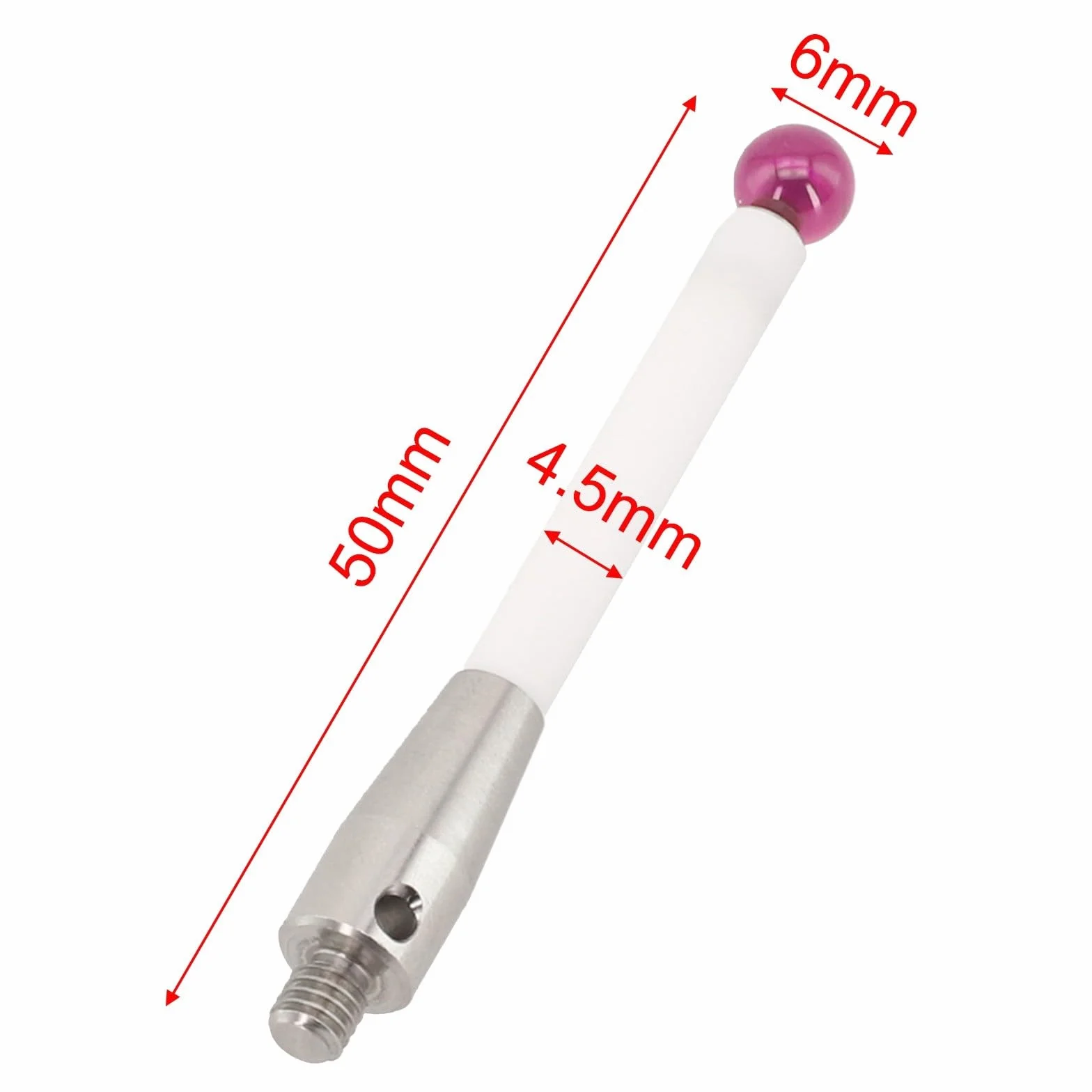 CMM inserti per tasti di misurazione tattili Renishaw A-5000-3709 M4 sfera rubino Ø 6 mm lunghezza 50 mm fusto ceramica