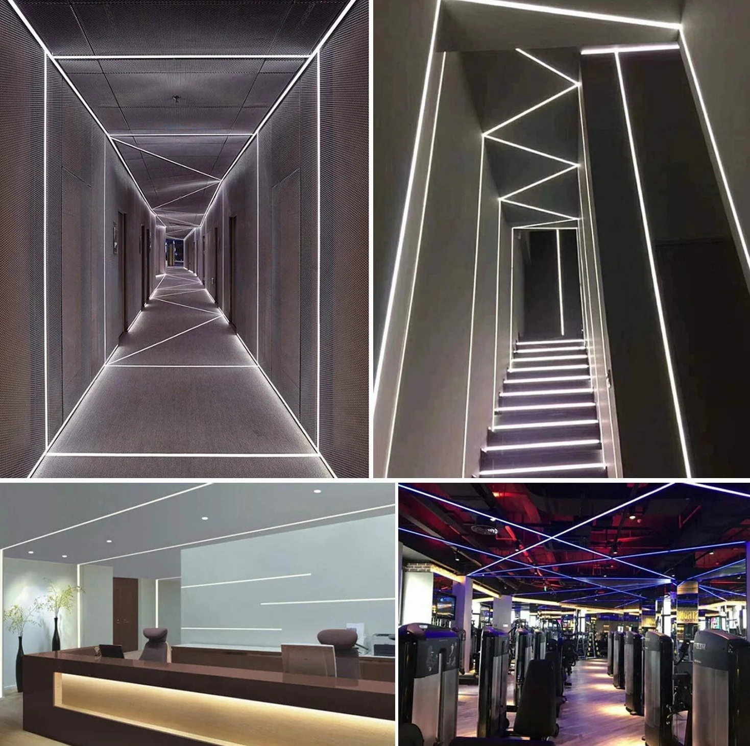 V-TAC 10x Profili per Strisce Led da 2 METRI Rettangolari in Alluminio - (20 Metri Totali) - Profili per Strisce LED Copertura Opaca - Ingombro max Striscia Led 12,4 mm - Dimensioni 17,4 x 7 mm