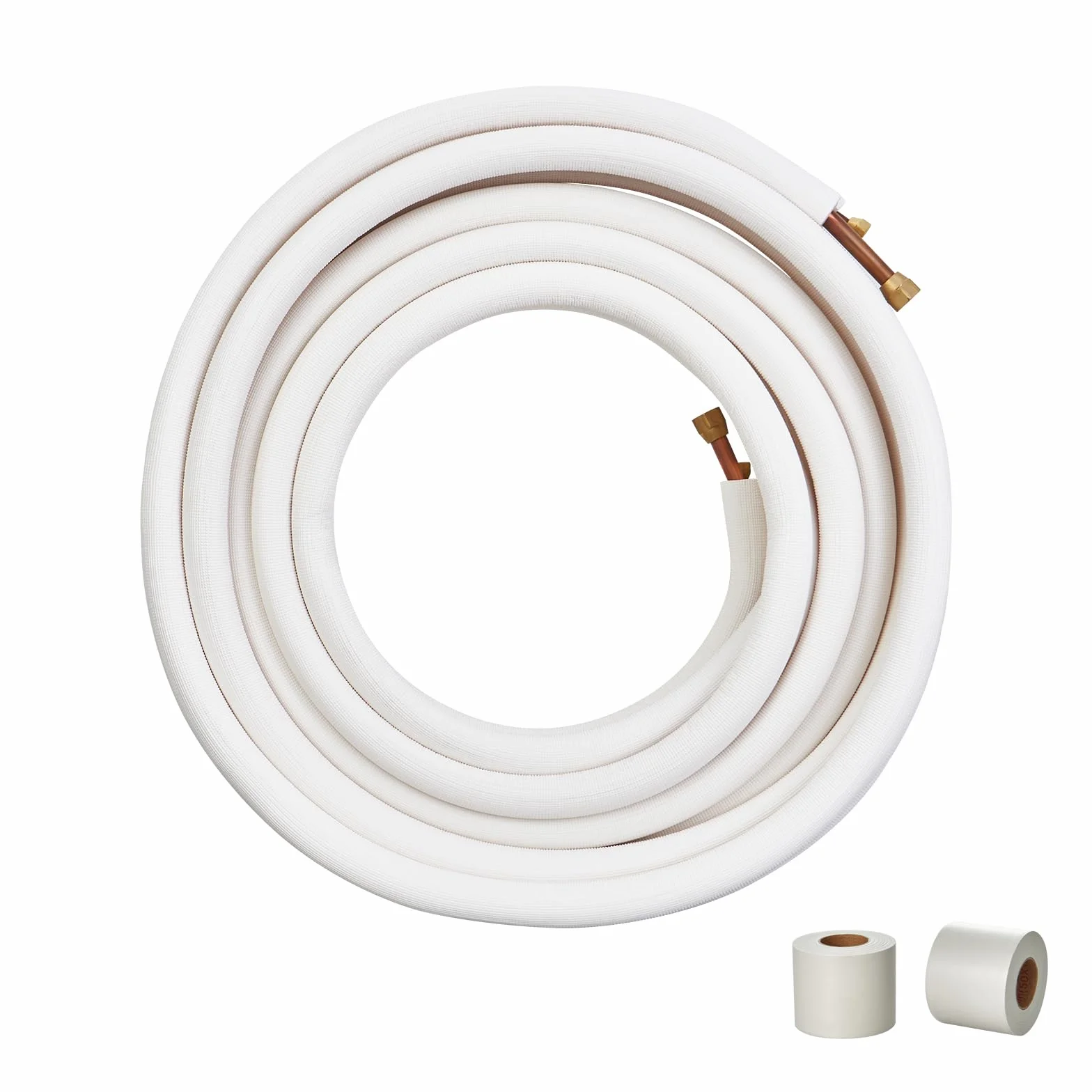VEVOR 50FT Mini Split Line Set, tubi in rame con diametro esterno da 3/8" e 5/8" e isolamento per aria condizionata, refrigerante o pompe di riscaldamento e HVAC con strisce di avvolgimento.