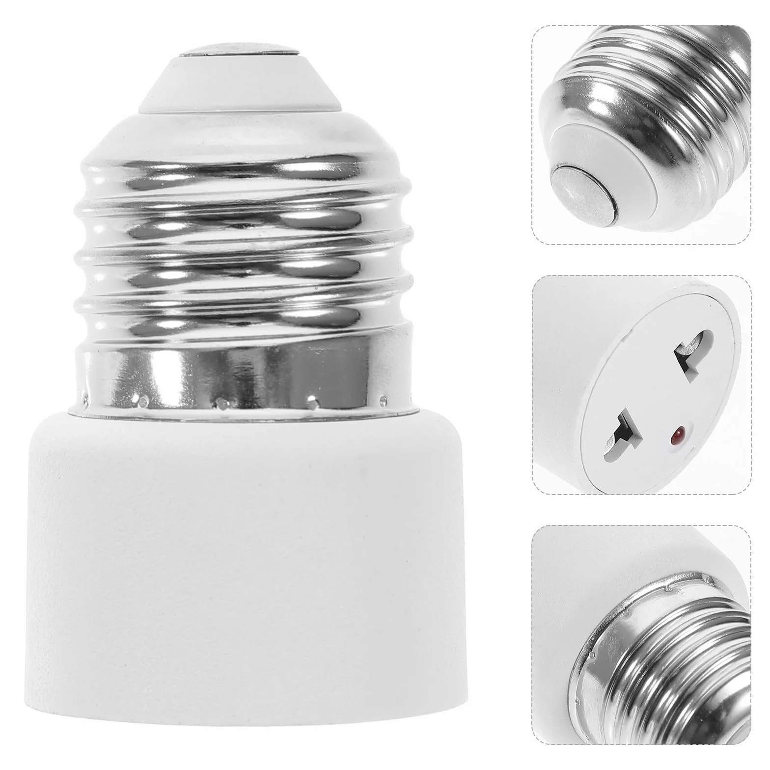 Veemoon 2 adattatori per prese a incandescenza E27, attacco per lampada, attacco a vite, convertitore E27, adattatore per presa di corrente per veranda, fotocamera, , garage (2 poli, bianco)