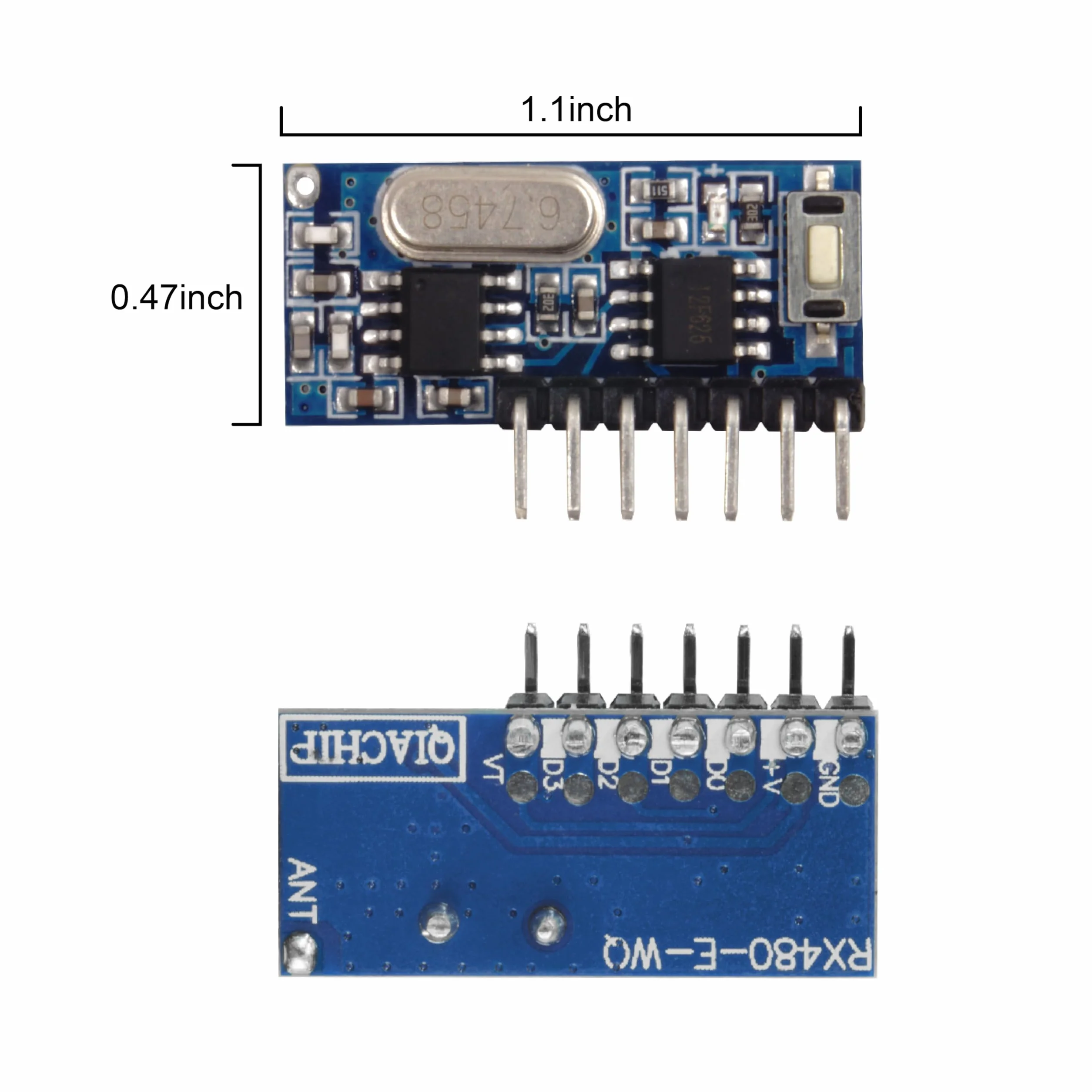 QIACHIP rx480e Radio 433mhz RF Transmitter Module Senza Fili Trasmettitore e Ricevitore Modulo Wireless 4 Canali con Antenna per Telecomando Arduino