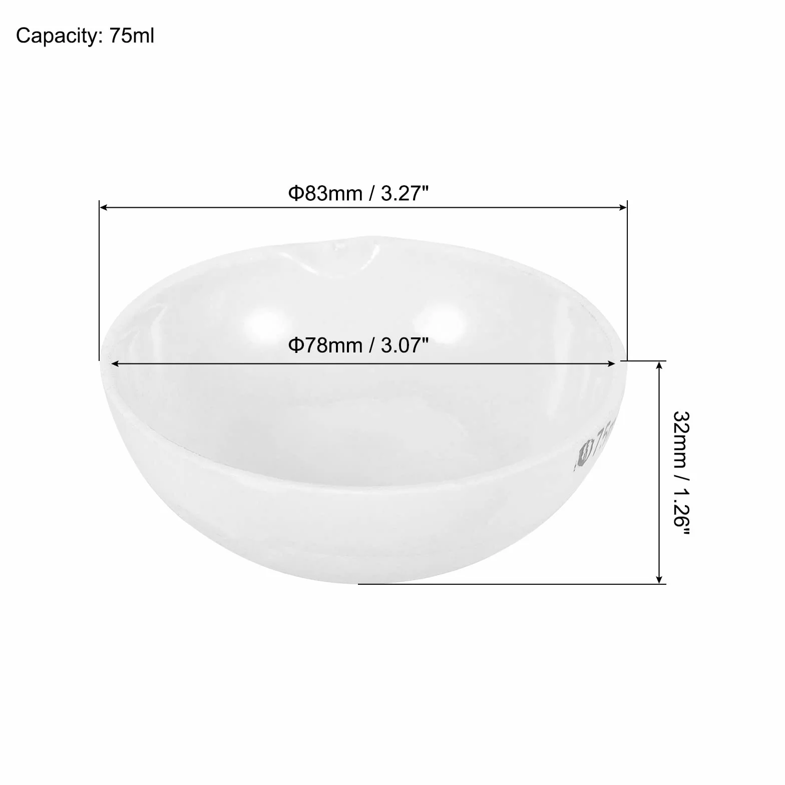 PATIKIL 75ml Piatto Crogiolo Porcellana Vaschetta Evaporazione Ceramica Vaso Tazza per Fondere Squagliare Raffinare