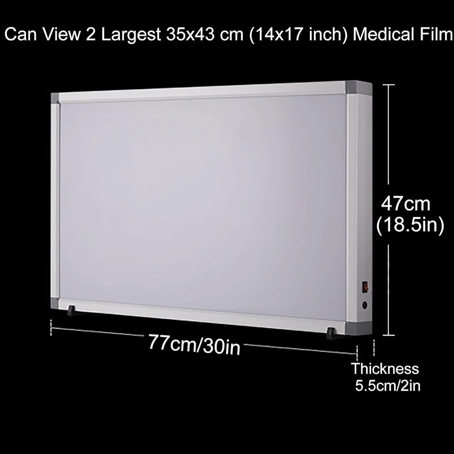 Negativoscopio a LED scatola luminosa a LED montaggio a parete luminosità regolabile pannello in acrilico telaio alluminio base supporto uso medico odontoiatrico 41x47cm