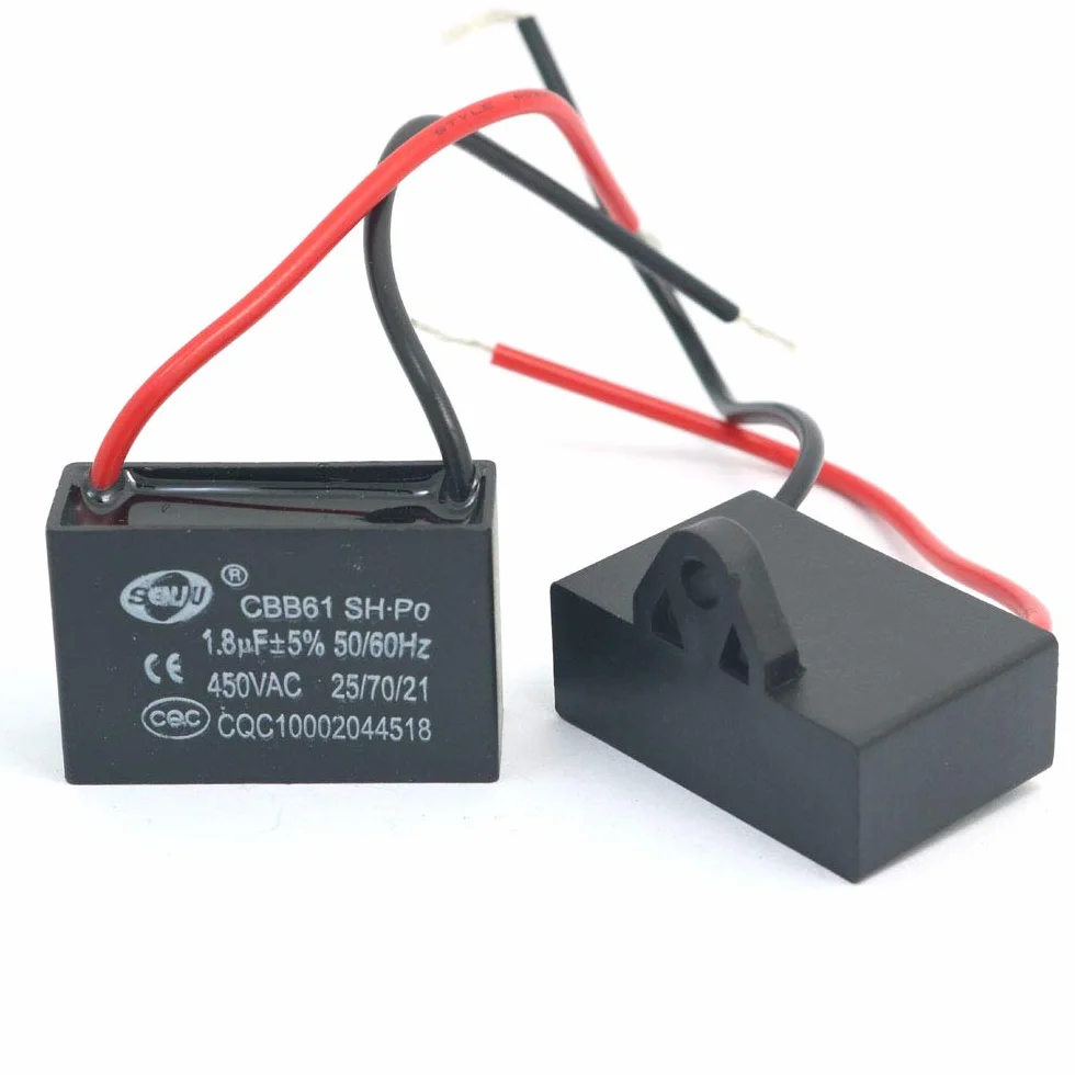 Condensatore del Motore del Ventilatore CBB61 1.8uF 450V AC 50/60Hz DollaTek 2Pcs