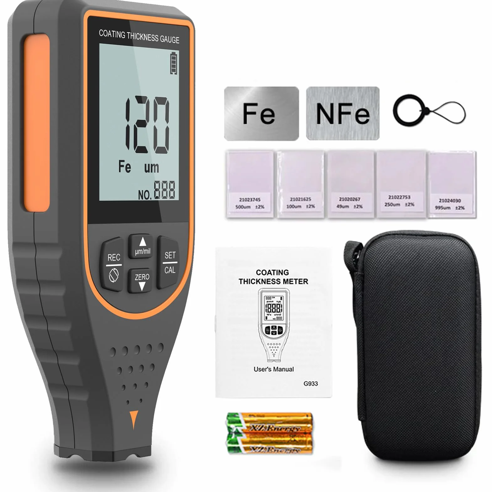 Spessimetro per Vernice Professionale 2999µm 0.1µm Auto Fe/NFe Display 180°