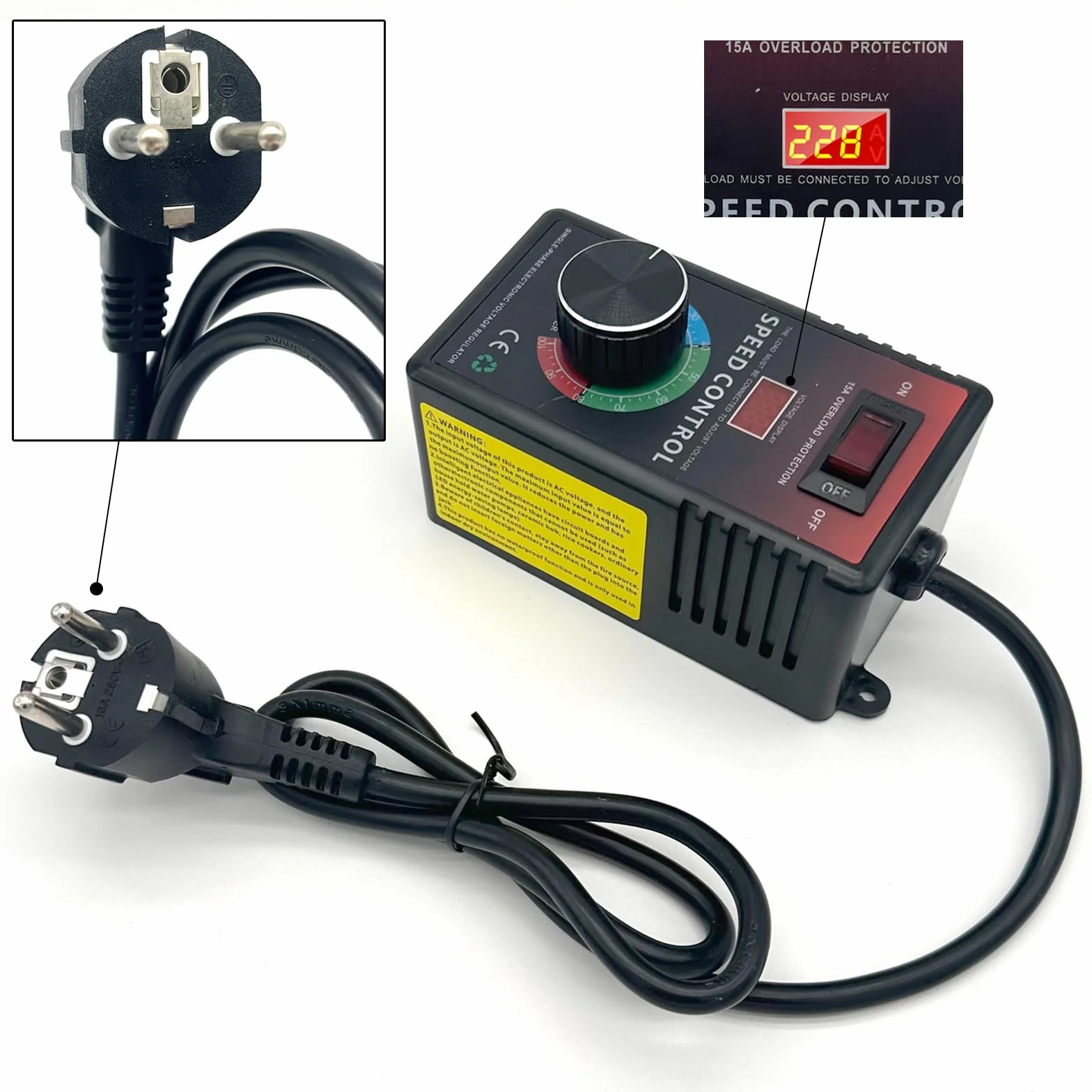 Regolatore di Tensione,220V Regolatore di Tensione Temperatura Motore Fan Speed Controller Regolatore di Velocità del Motore Dimmer 10A Per Mediante Smerigliatrice Angolare