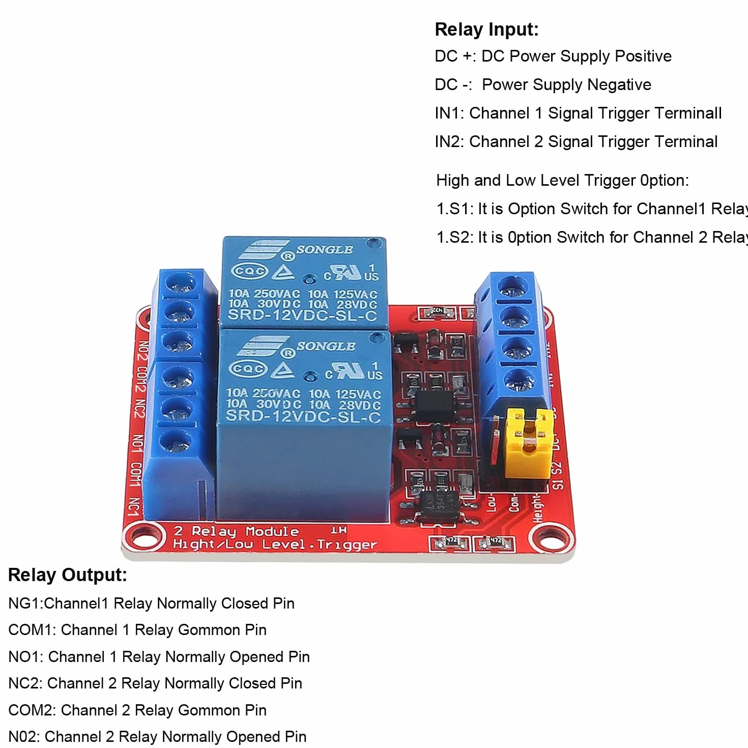 Gebildet 2 pezzi DC 12V 2 canali Modulo relè Scheda Scudo con Isolamento Optoaccoppiatore Supporto Alto o Basso livello Compatibile Scheda di Sviluppo Trigger