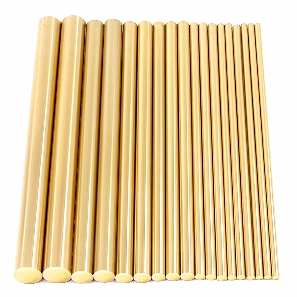 Swpeet 18 pezzi assortiti in ottone massiccio tondo kit per tornio bar diametro 2 mm 8 mm lunghezza 100 mm