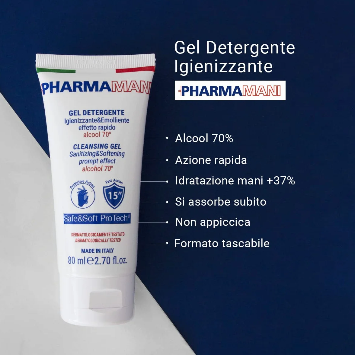 Pharmamani KIT 12 PEZZI GEL IGIENIZZANTE MANI 80 ml 70% Alcool