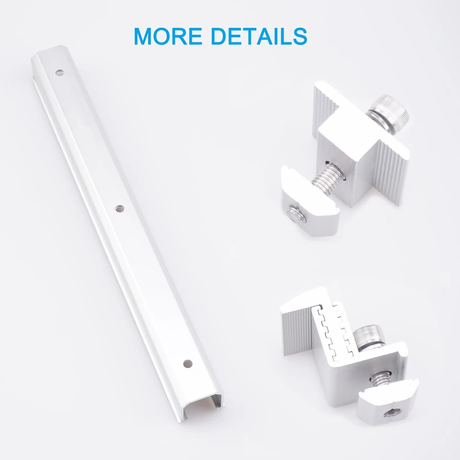 FLYAMAPIRIT Set di supporti per pannello solare in lega di alluminio fotovoltaico (6 guide da 300 mm + 4 morsetti terminali + 2 morsetti centrali) per 2 moduli solari PV