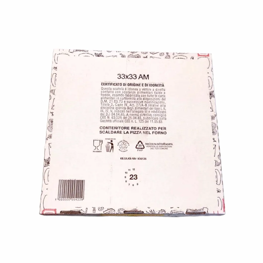 RFD Scatole per pizza in cartone 33x33 H 3,5 cm 100 pz per asporto