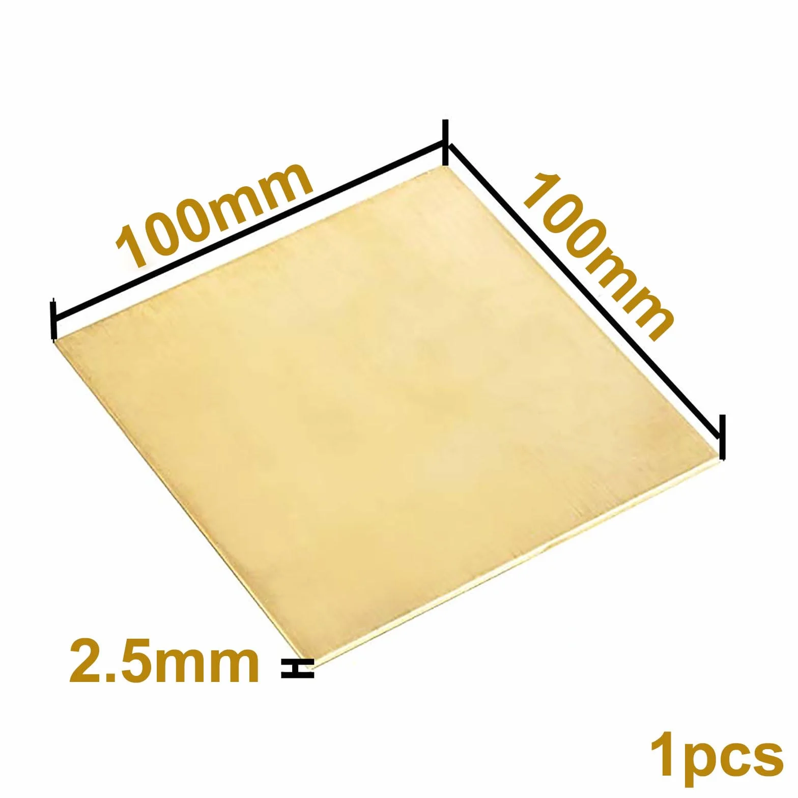 Foglio di ottone di alta qualità da 2,5 mm di spessore: piastra in ottone versatile for parti di saldatura, fabbricazione e precisione 1 pz(100x100mm)