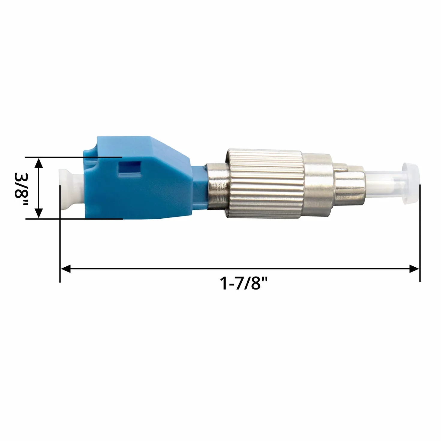 QWORK Connettore fibra ottica, Adattatore per fibra ottica, 2.5 mm a 1.25 mm da FC maschio a LC femmina, adattatore per cavi in fibra ottica, 2 pezzi