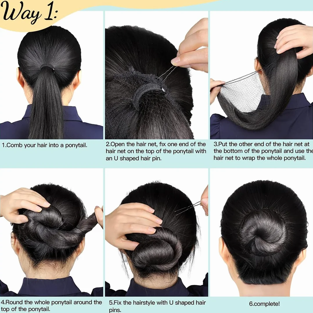 Retine Elastiche Invisibili per Capelli 20 Pezzi con 40 Forcine Nere, Retina per Chignon Donna