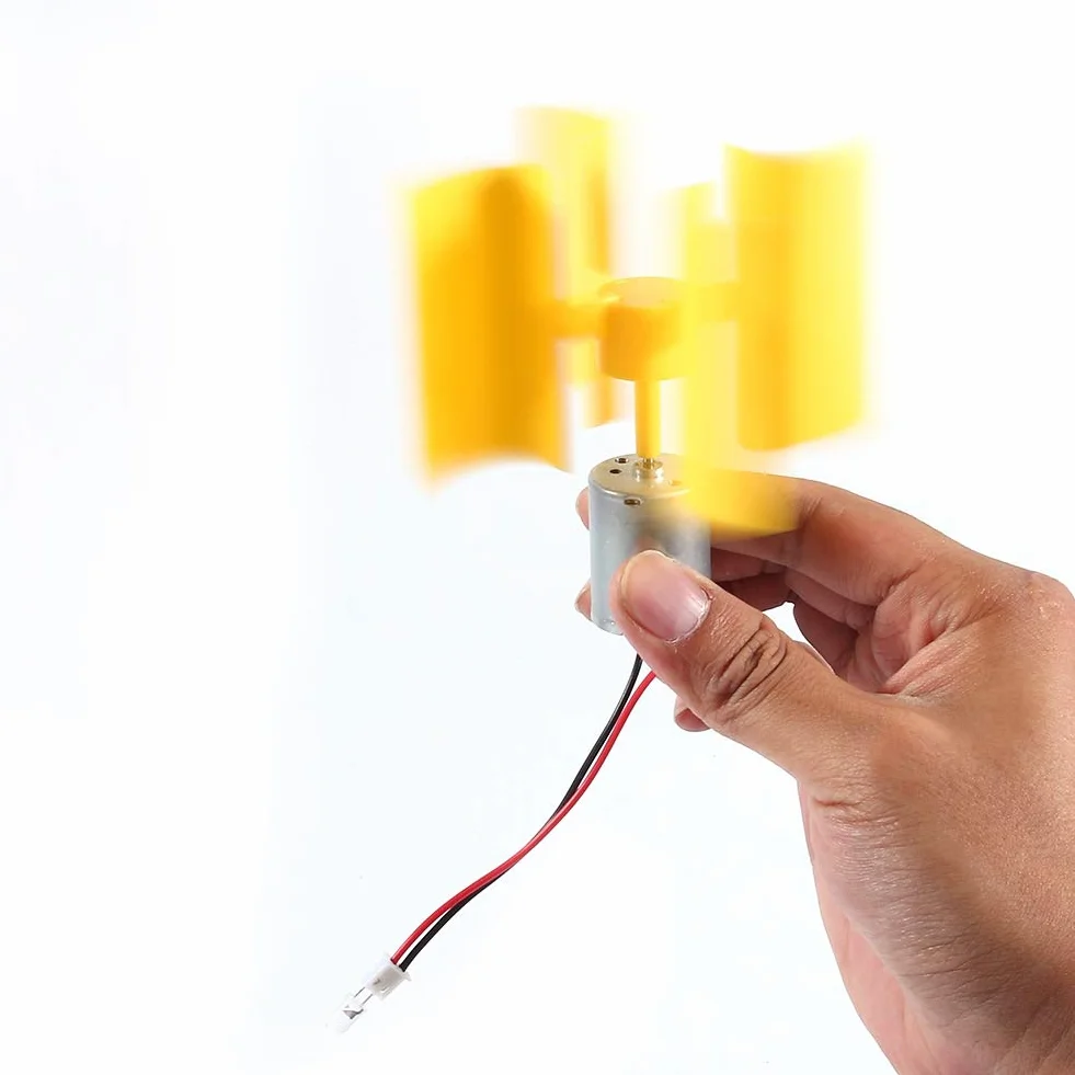 MAGT Generatore Eolico, Kit Fai da Te Piccolo Motore Verticale Turbine Eoliche Pale Pale Il Generatore Piccolo di Elettricità può Funzionare con Vento Leggero