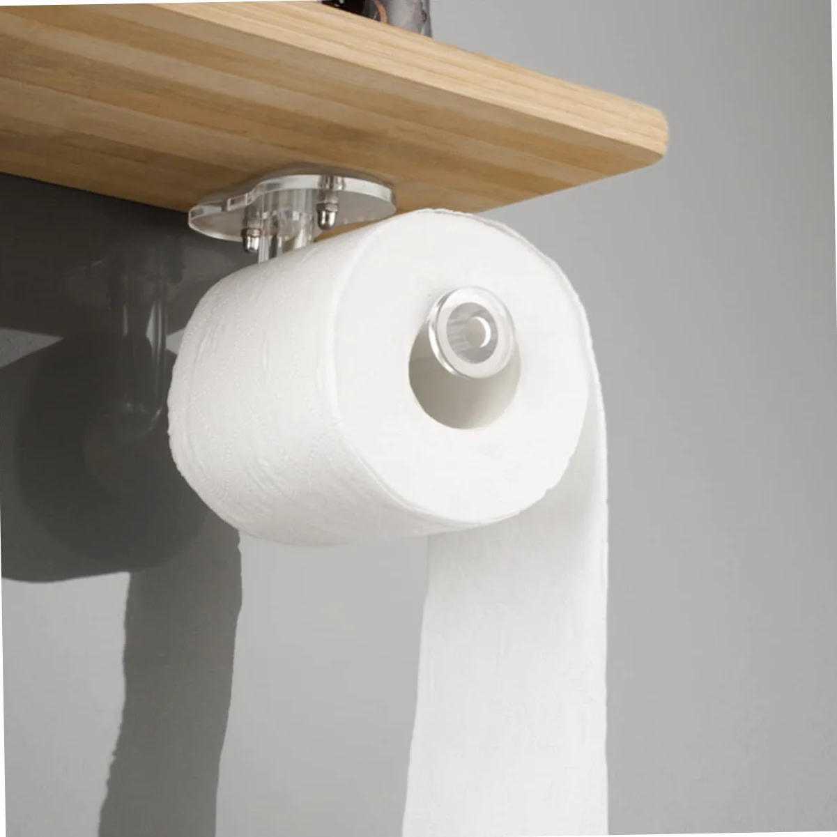 Mipcase Porta Rotolo Carta Igienica da Parete in Acrilico Installazione senza Punzonatura Superficie Liscia Design Semplice per Bagno e Toilette