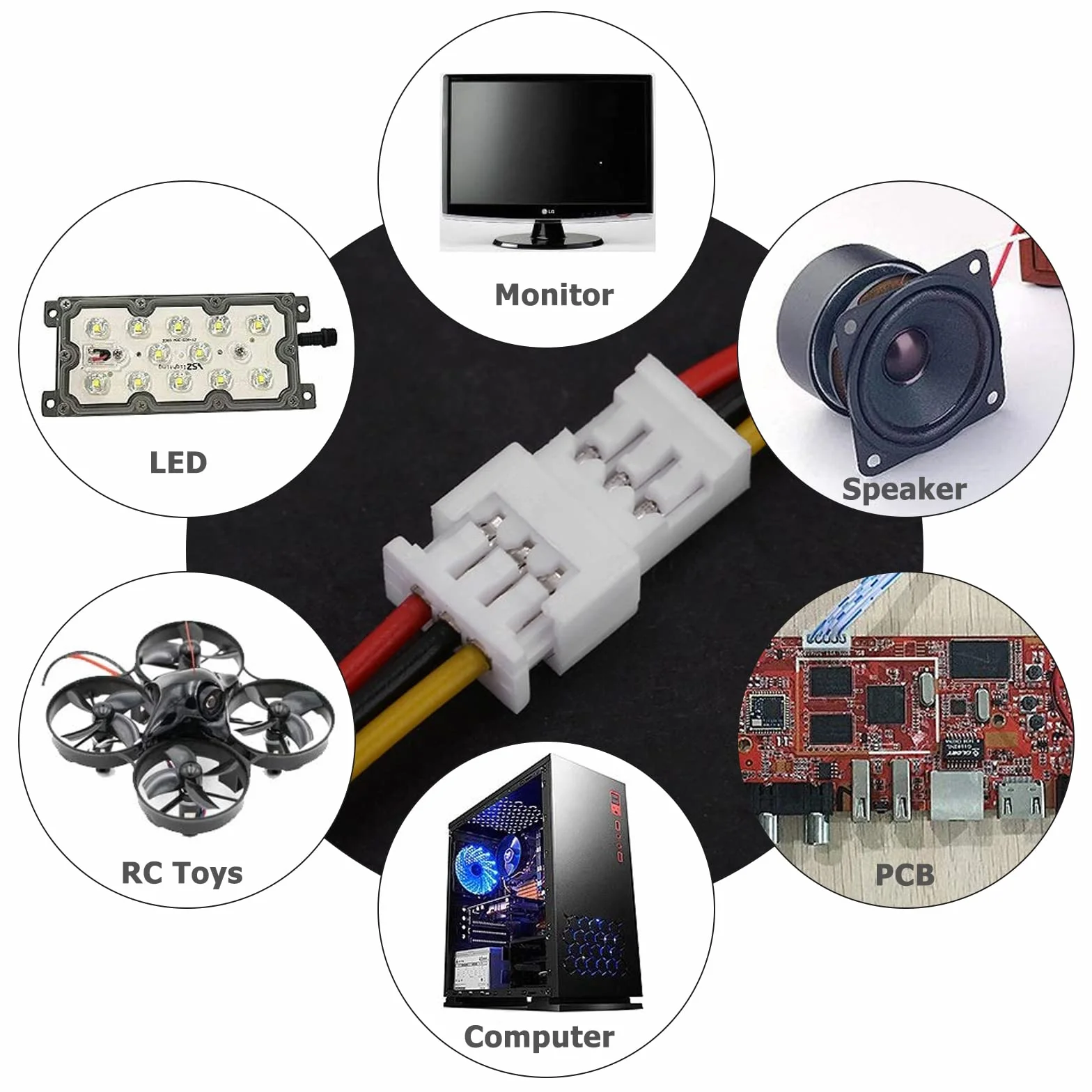 DEWIN JST,Microconnettori 3 Pin Connettore Jst 3 Pin Micro Spina Connettore Micro Elettrico Spina 1.25mm con Fili Cavi 40 Paia