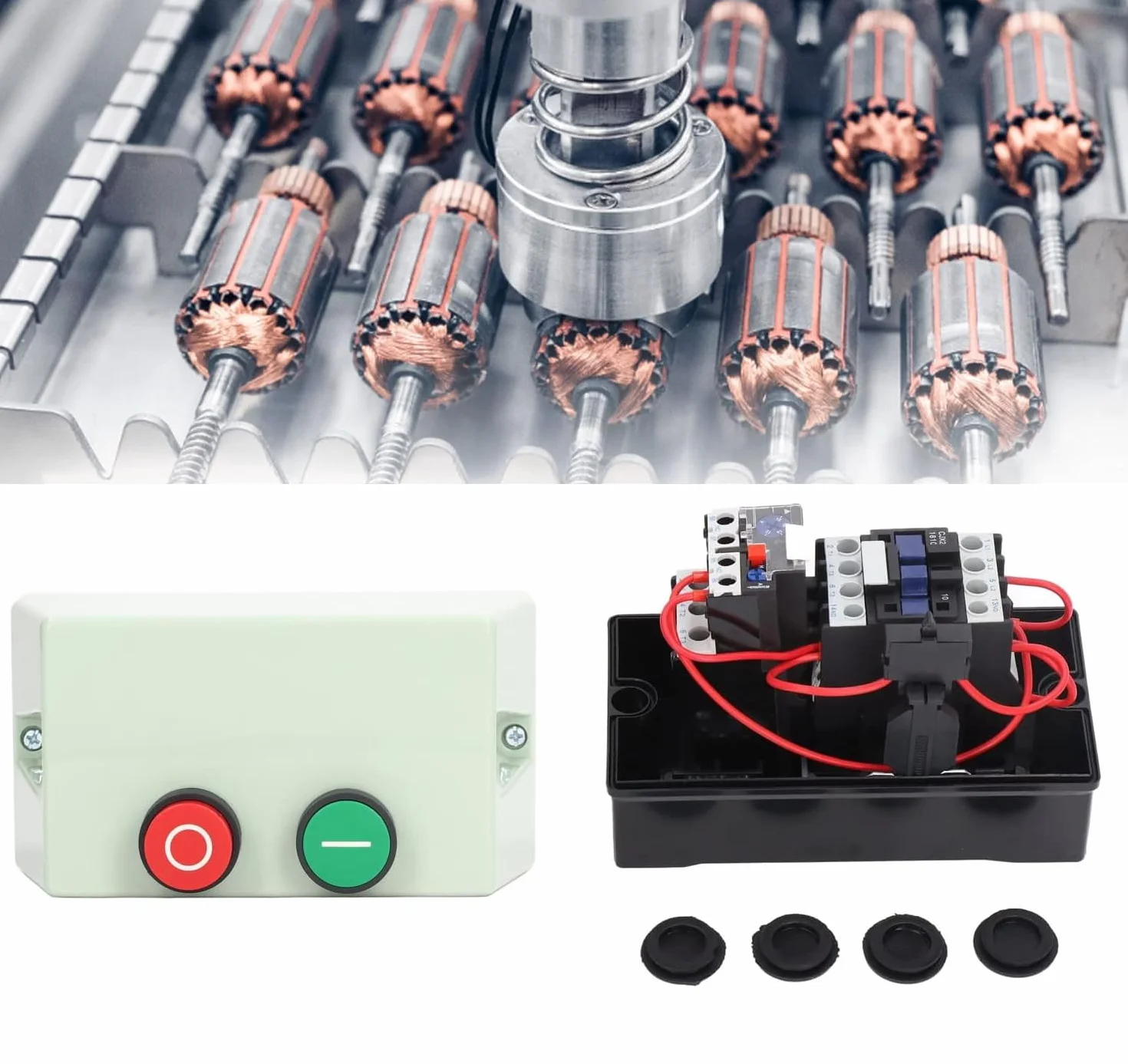 Avviatore magnetico,Interruttore di avviamento motore elettrico magnetico,Interruttori motore elettrico monofase 220/230V 12‑18A 5,5 HP,per compressore d'aria motore trifase monofase