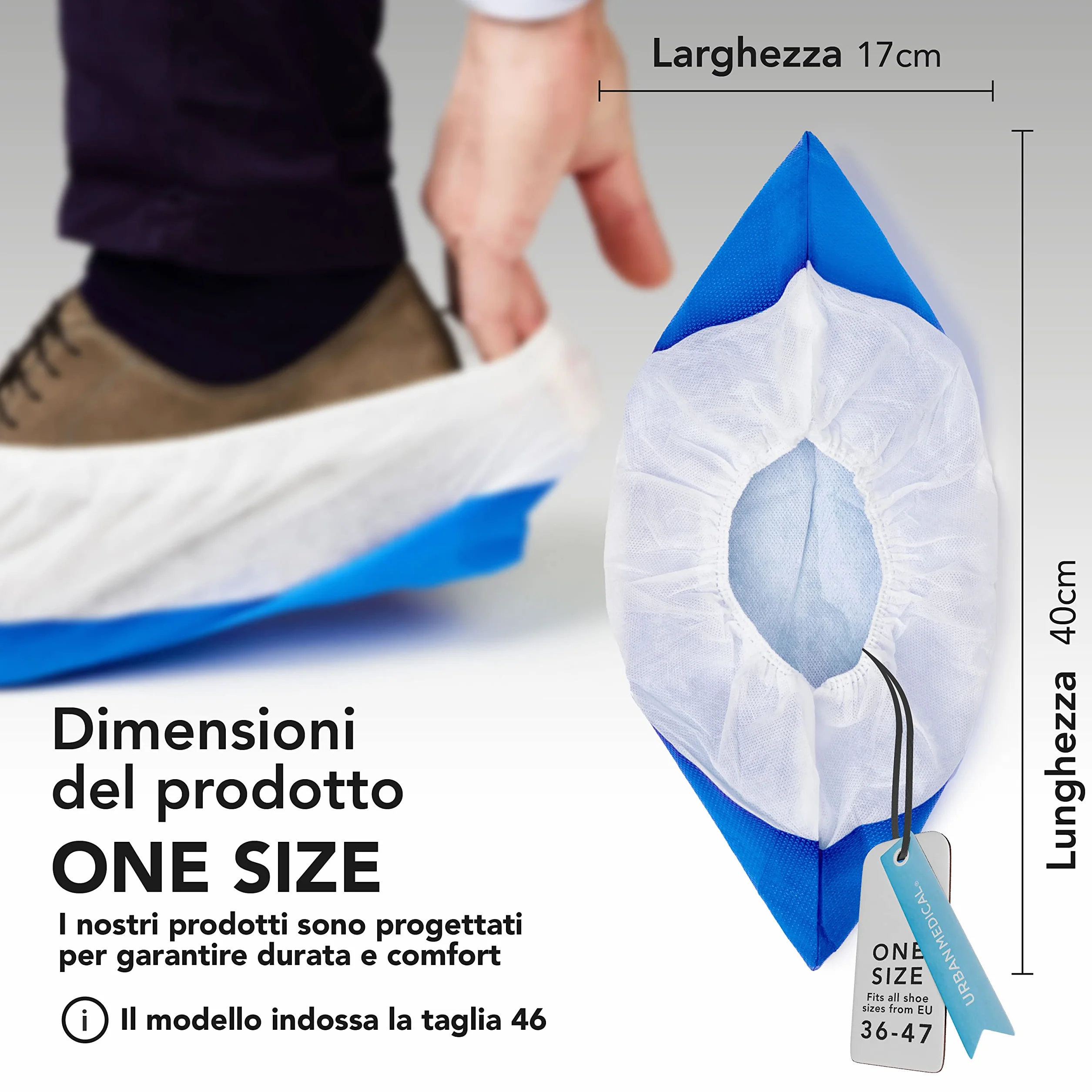 Copriscarpe Extra Forti Monouso Riutilizzabili 12 g Suola Antiscivolo Impermeabile Antistrappo Sovrascarpa Onesize