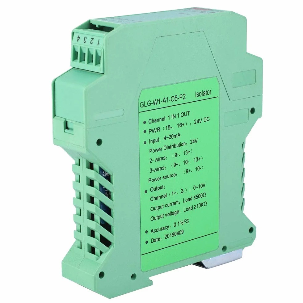 Akozon Trasmettitore isolatore di Segnale di Corrente PLC 4-20mA Rileva Il condizionatore di Segnale DC 24V(1 in 1 out, 4-20mA to 0-10V)