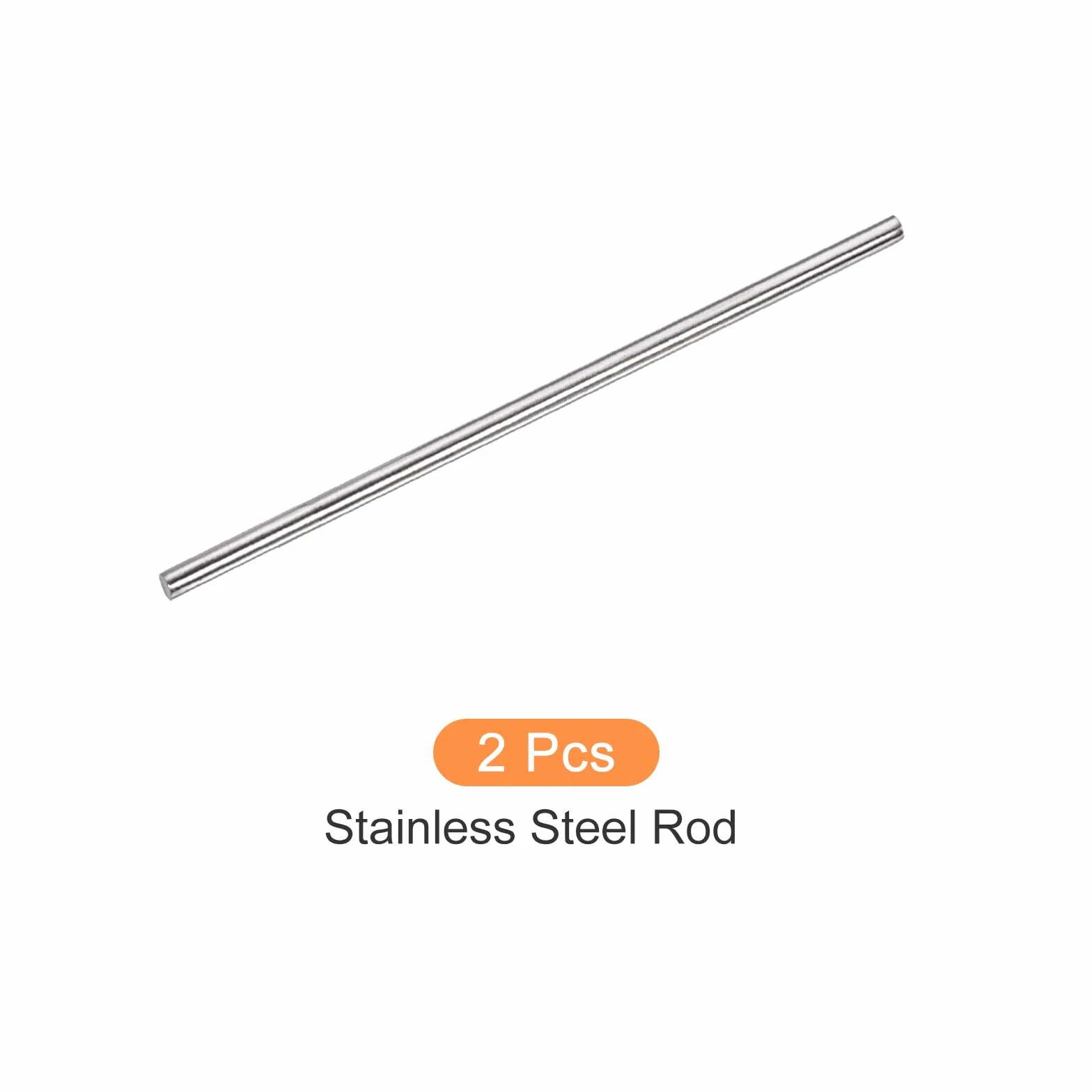 Asta Tonda Acciaio Inossidabile 304 4mmx150mm 2 Pezzi Tono Argento