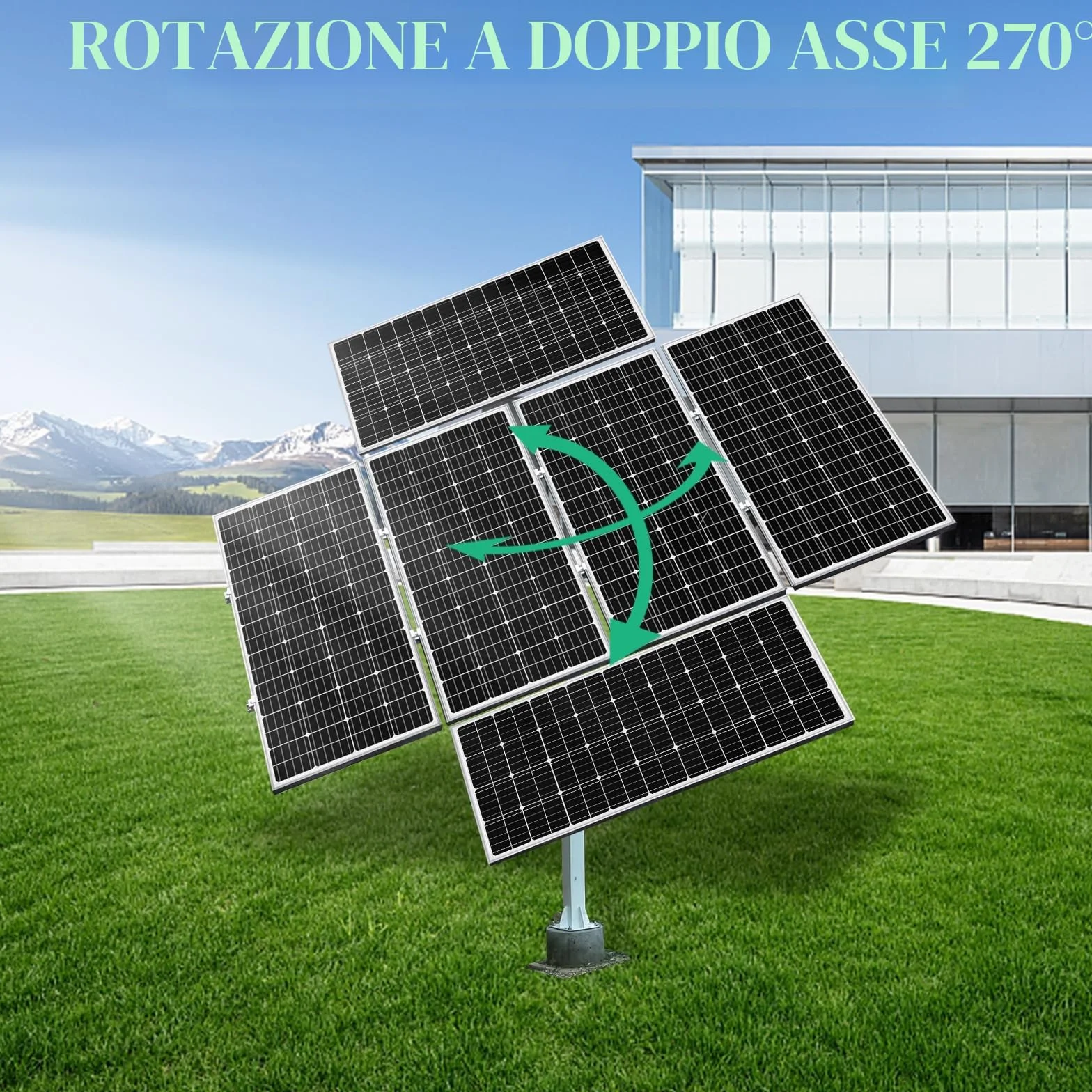 ECO-WORTHY Supporto Pannello Solare a Due Assi con Tracciamento, Controller Tracker per Pannelli Solari
