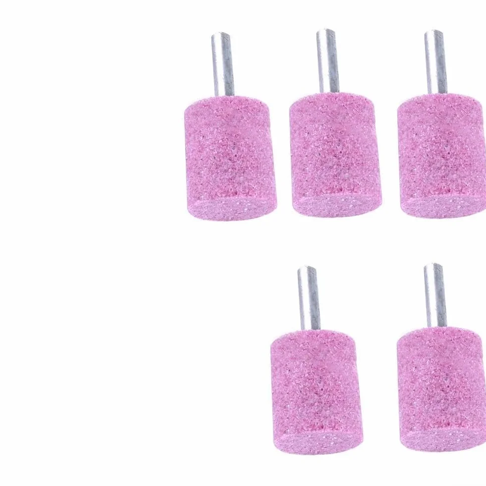 Cilindro in pietra montato su gambo da 6 mm per mola per utensili rotanti, materiale in corindone cromato, alta durezza, adatto per giada/legno/metallo/lucidatura, 5 pezzi (6 x 20)